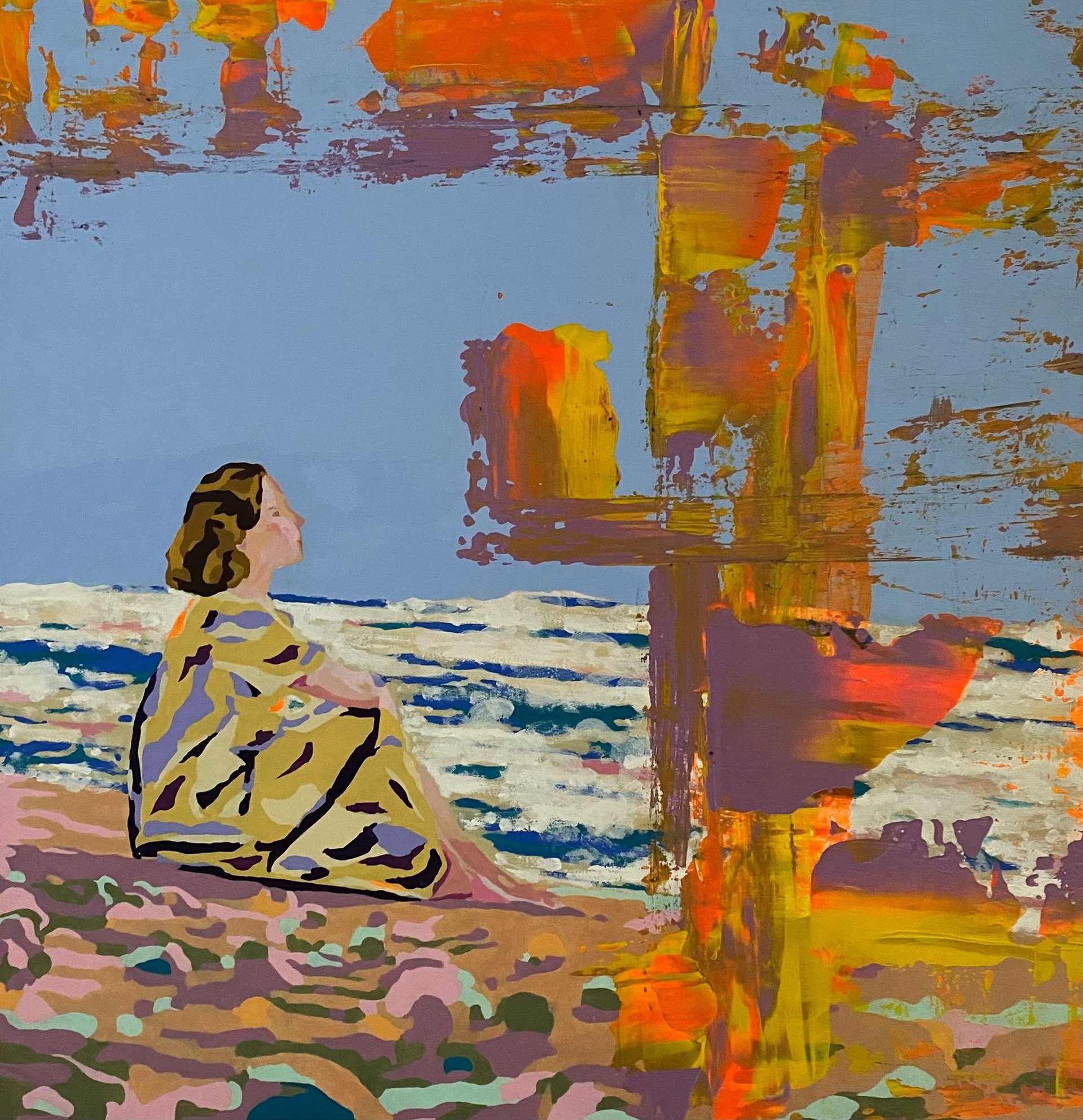 woman holding dried flower