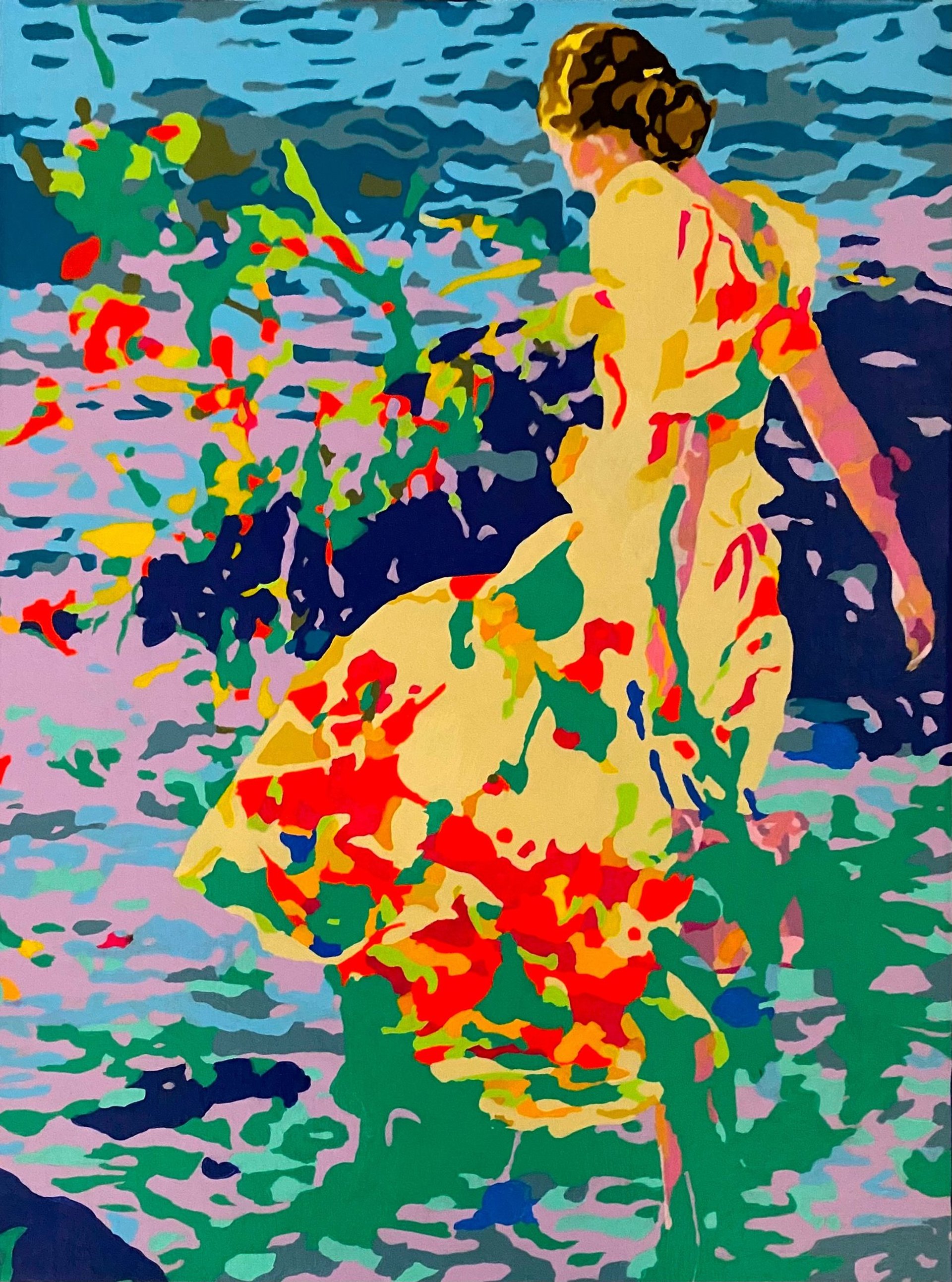 woman holding dried flower