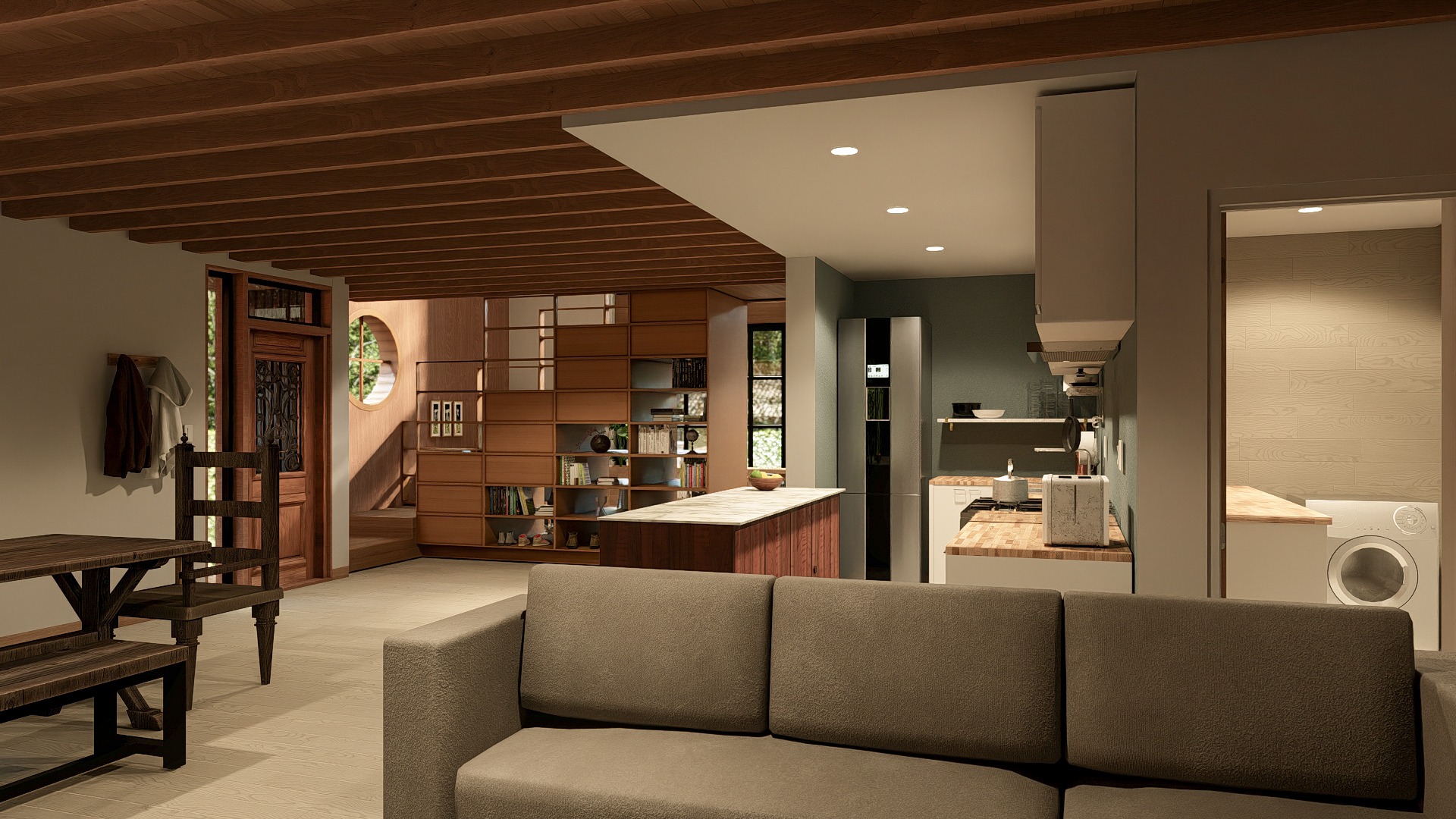 black and brown leather padded tub sofa