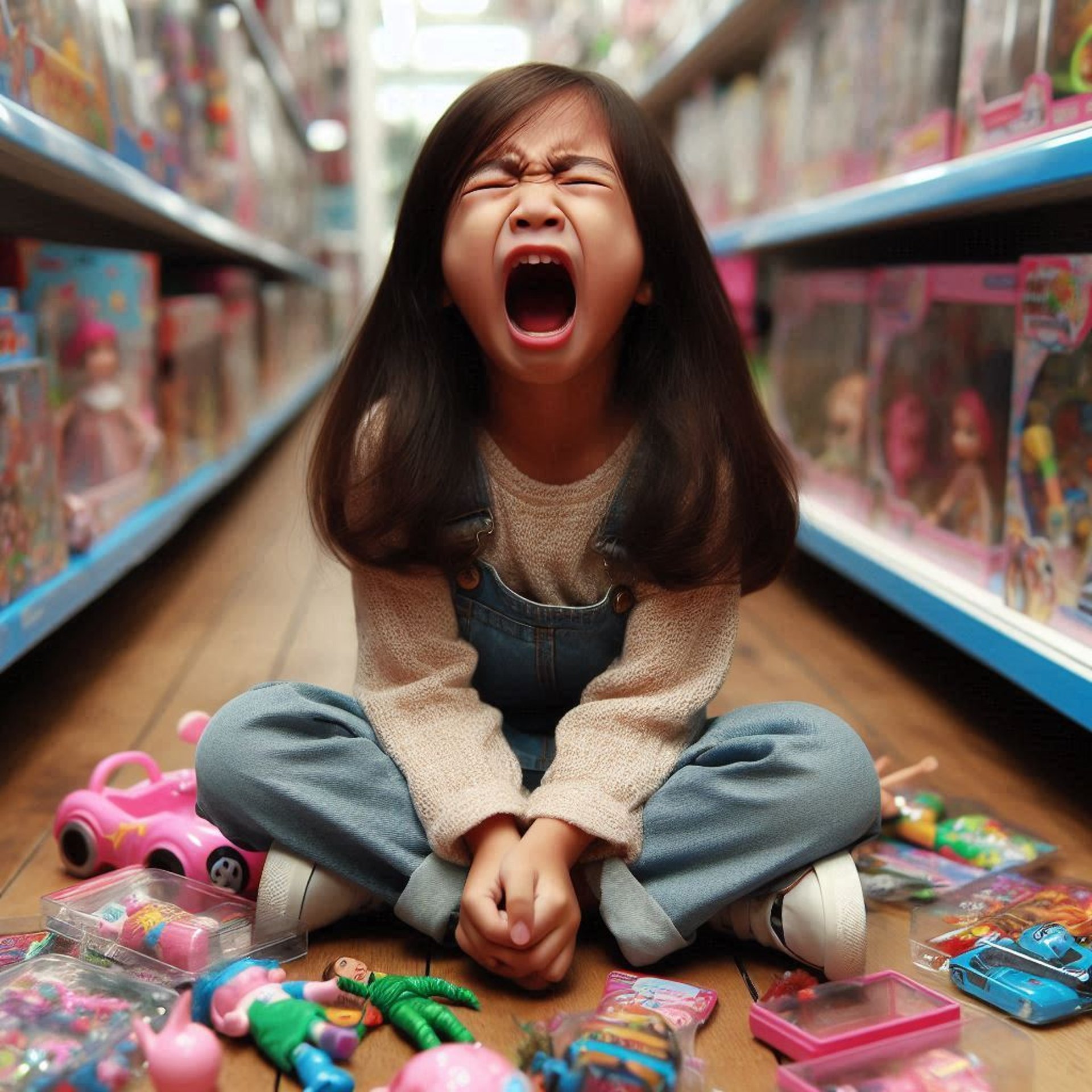 girl holding purple and green camera toy