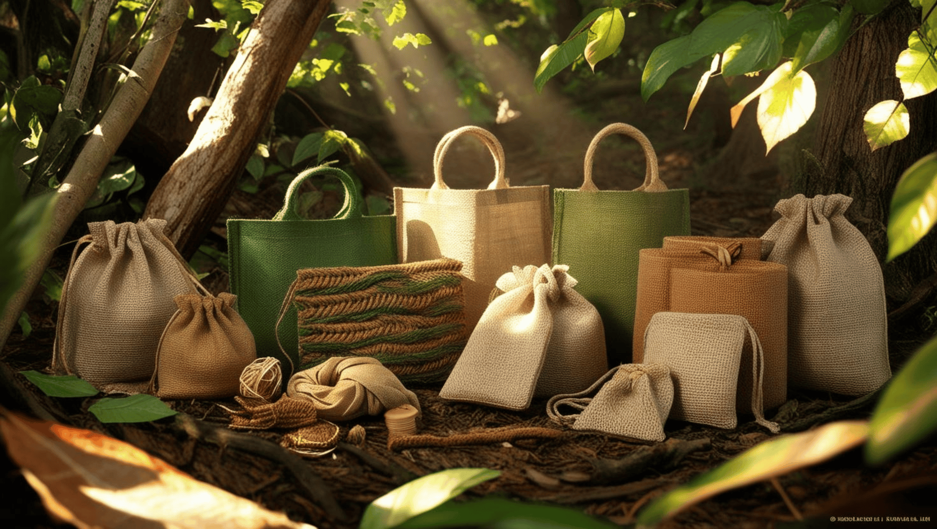 a brown bag sitting on top of a lush green field