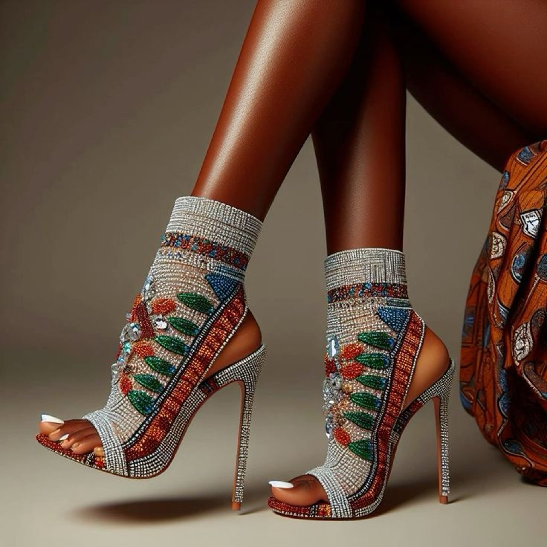 an abstract photo of a curved building with a blue sky in the background