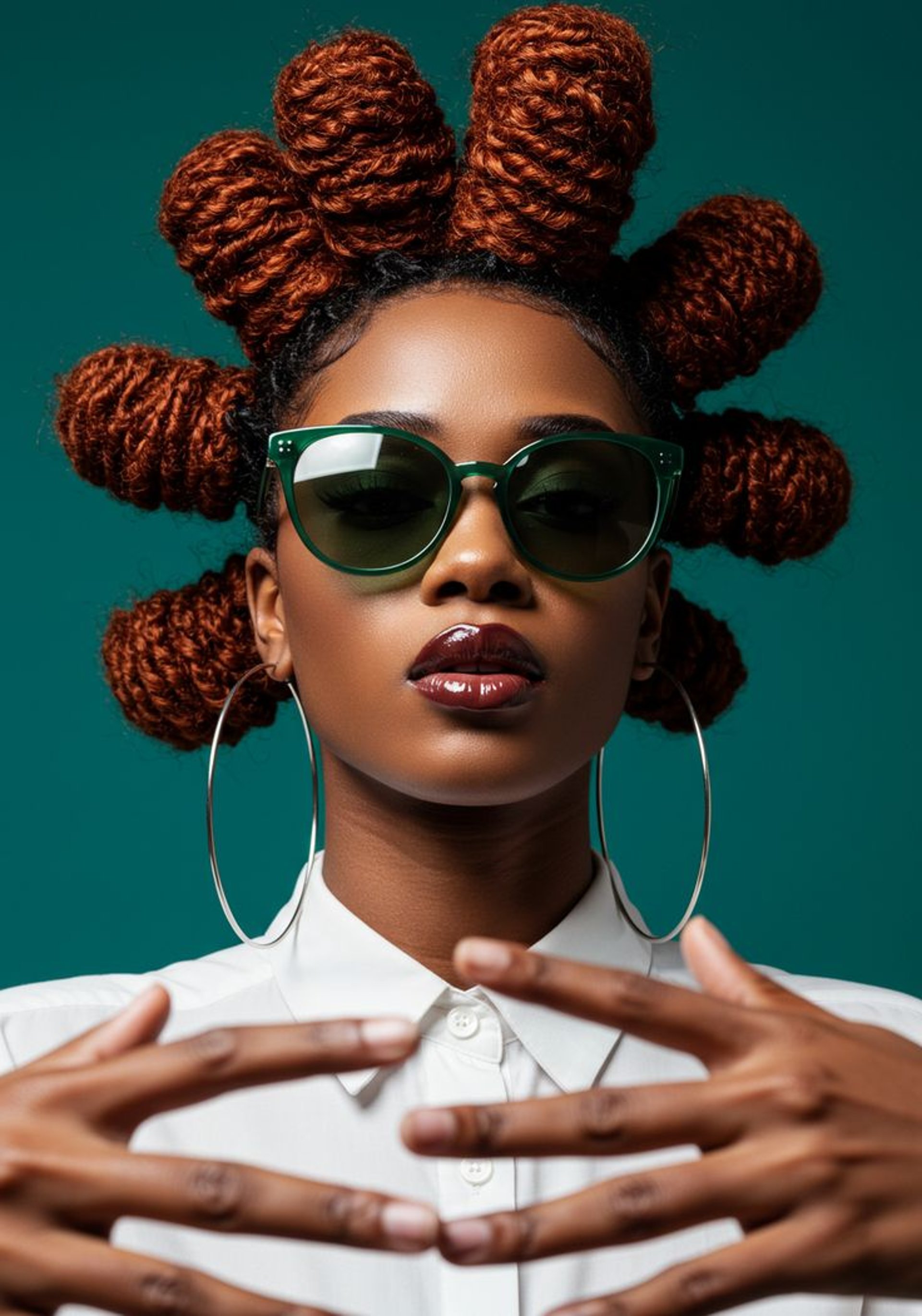 an abstract photo of a curved building with a blue sky in the background