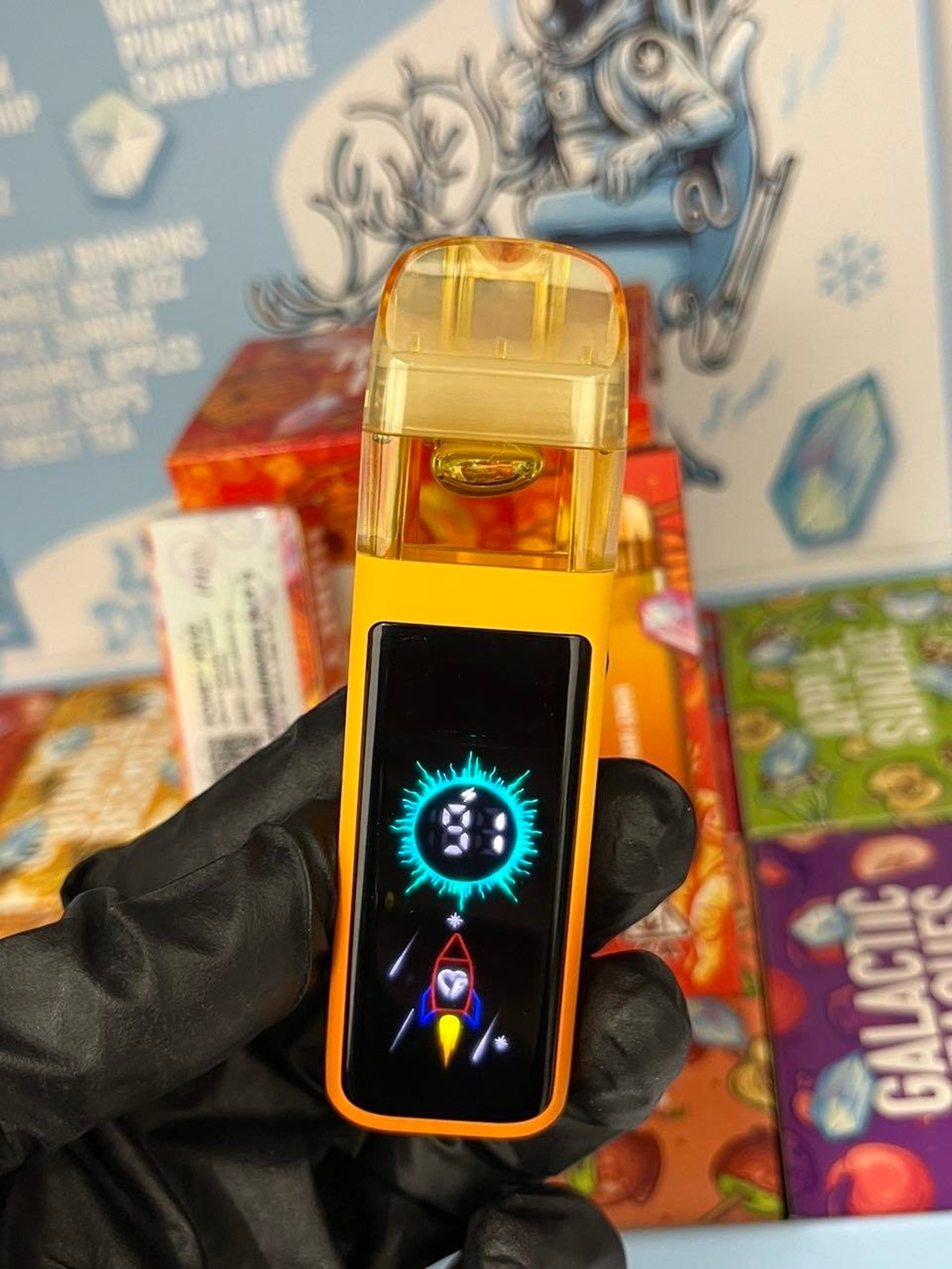 an abstract photo of a curved building with a blue sky in the background