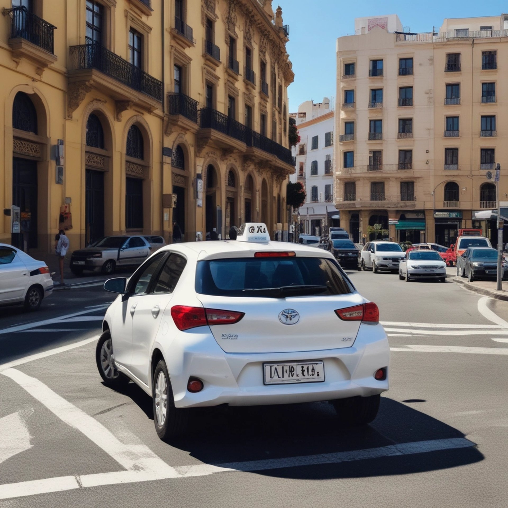 an abstract photo of a curved building with a blue sky in the background