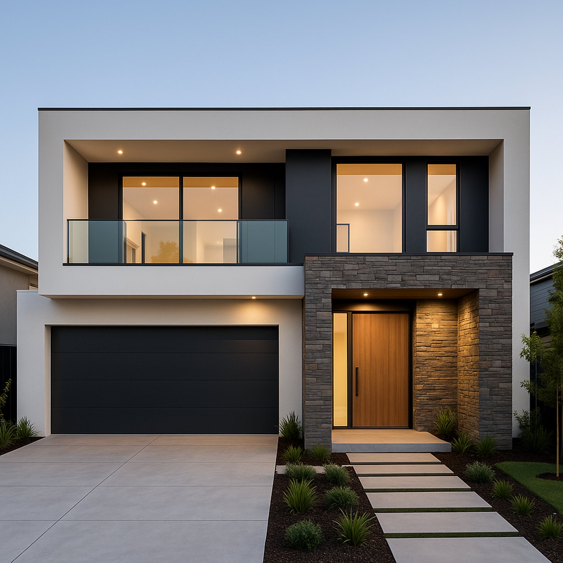 an abstract photo of a curved building with a blue sky in the background