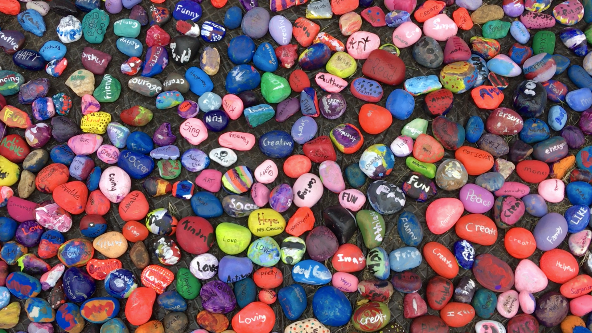 NaliniKIDS ONE WORD rock garden at graduation.