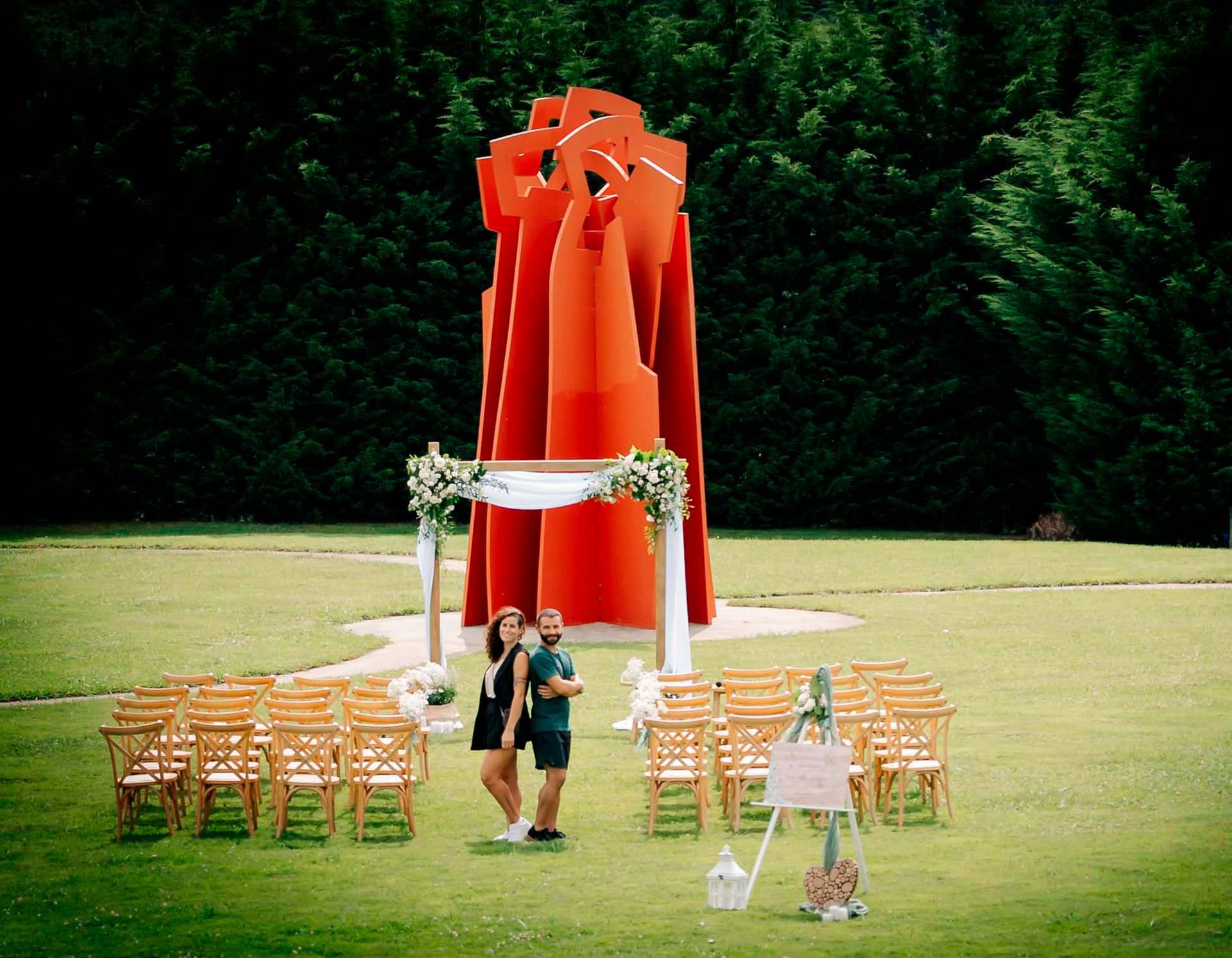 couple wearing silver-colored rings