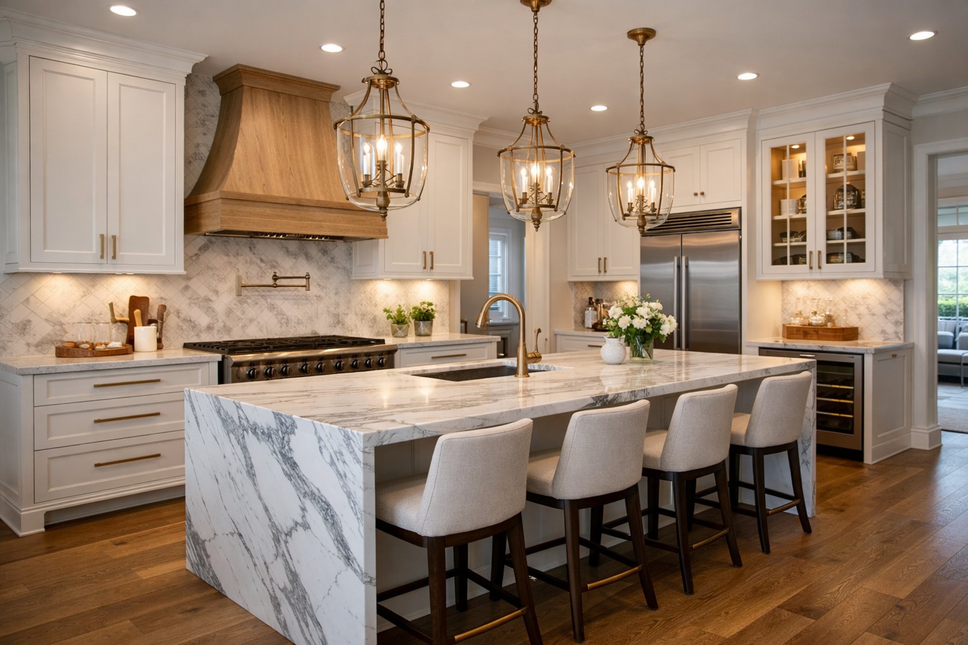 Modern bathroom with multiple sinks and mirrors.