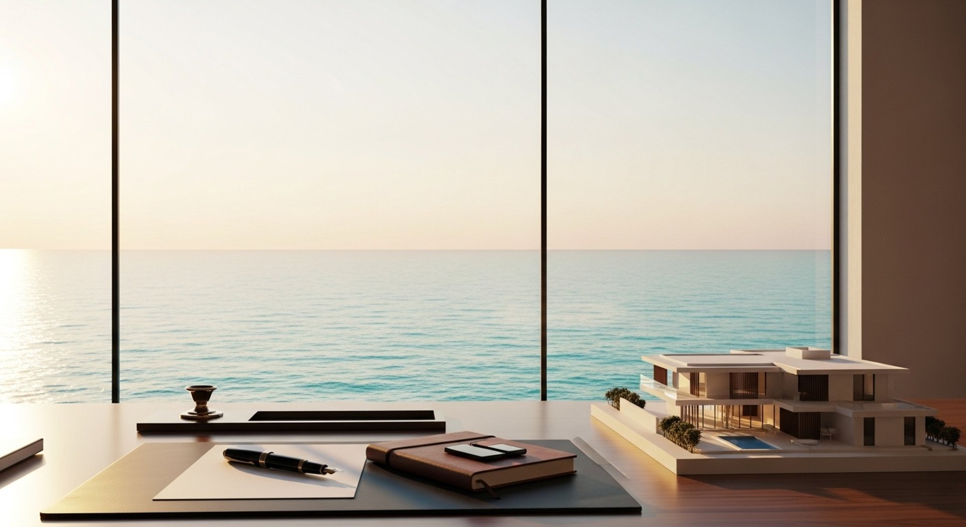 an abstract photo of a curved building with a blue sky in the background