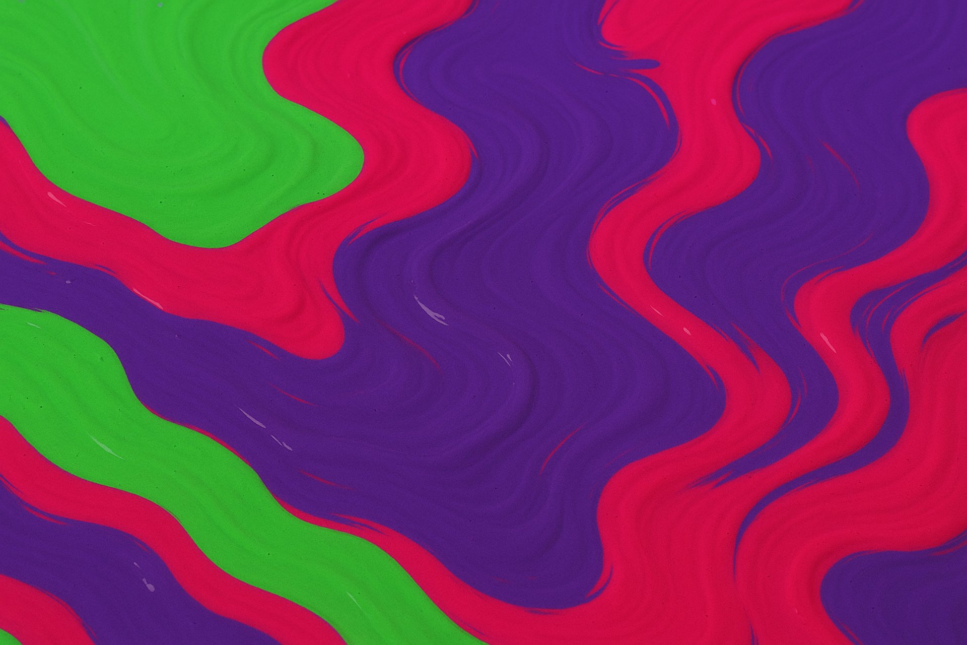 four orange, green, blue, and red paint rollers
