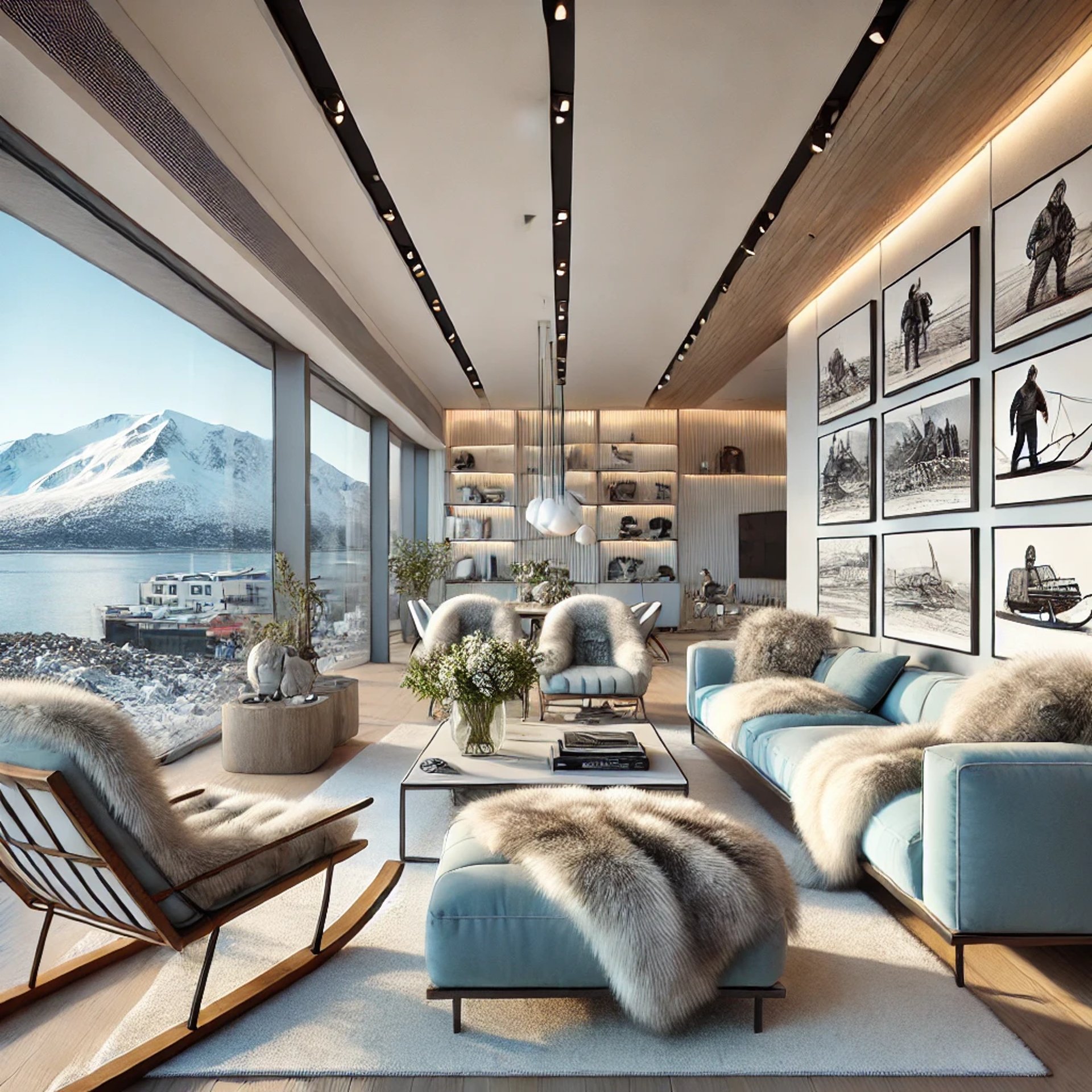 an abstract photo of a curved building with a blue sky in the background