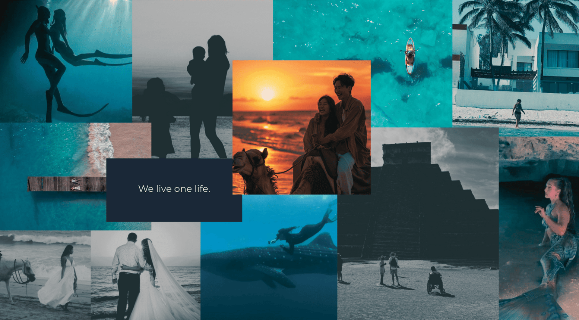 an abstract photo of a curved building with a blue sky in the background