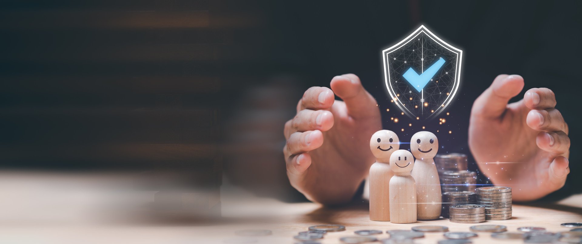 white and red wooden house miniature on brown table