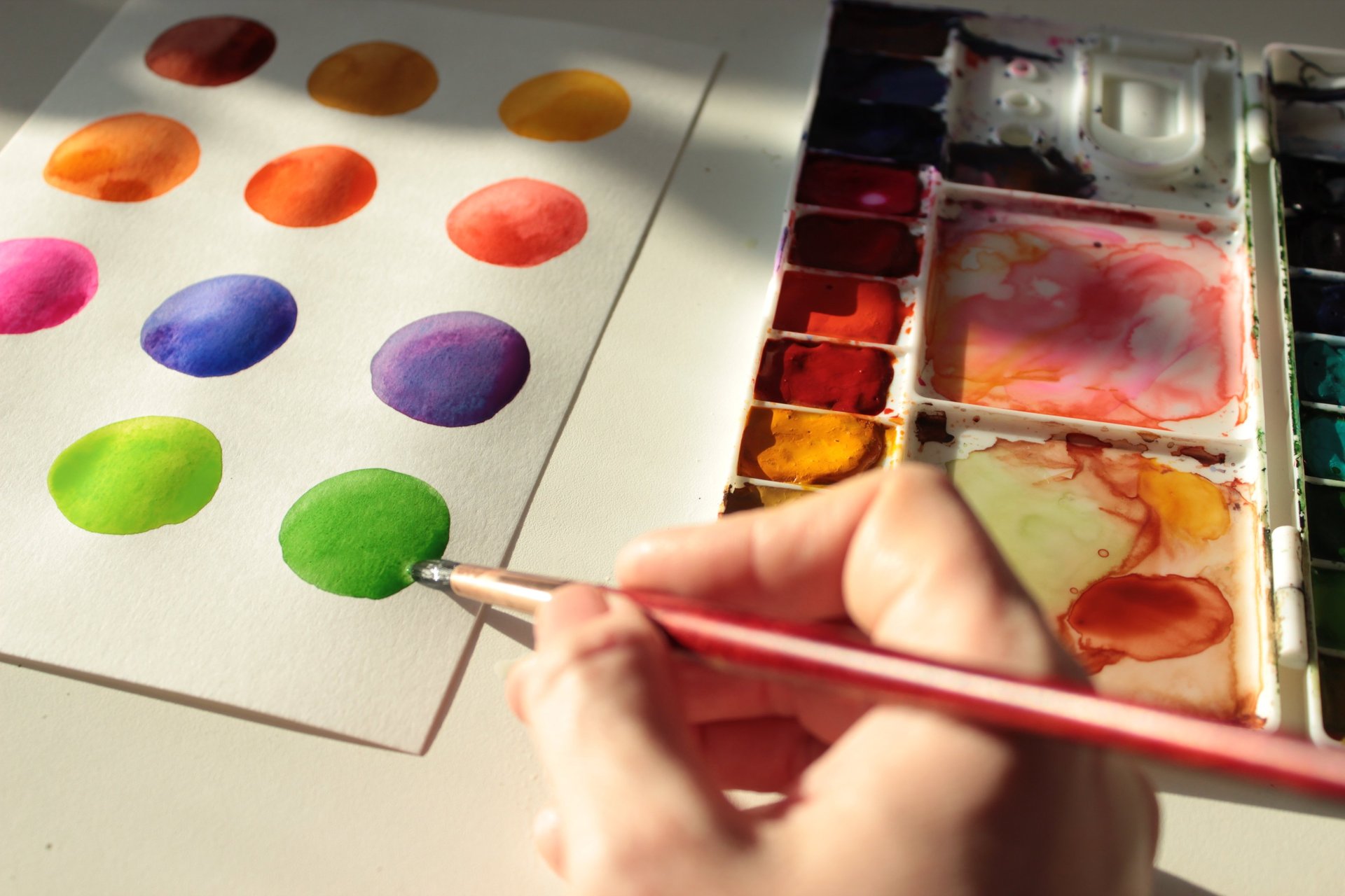 Liveillustration, handgemalte Valentinstagskarten, mit Tusche und Aquarell für Engelhorn Mannheim