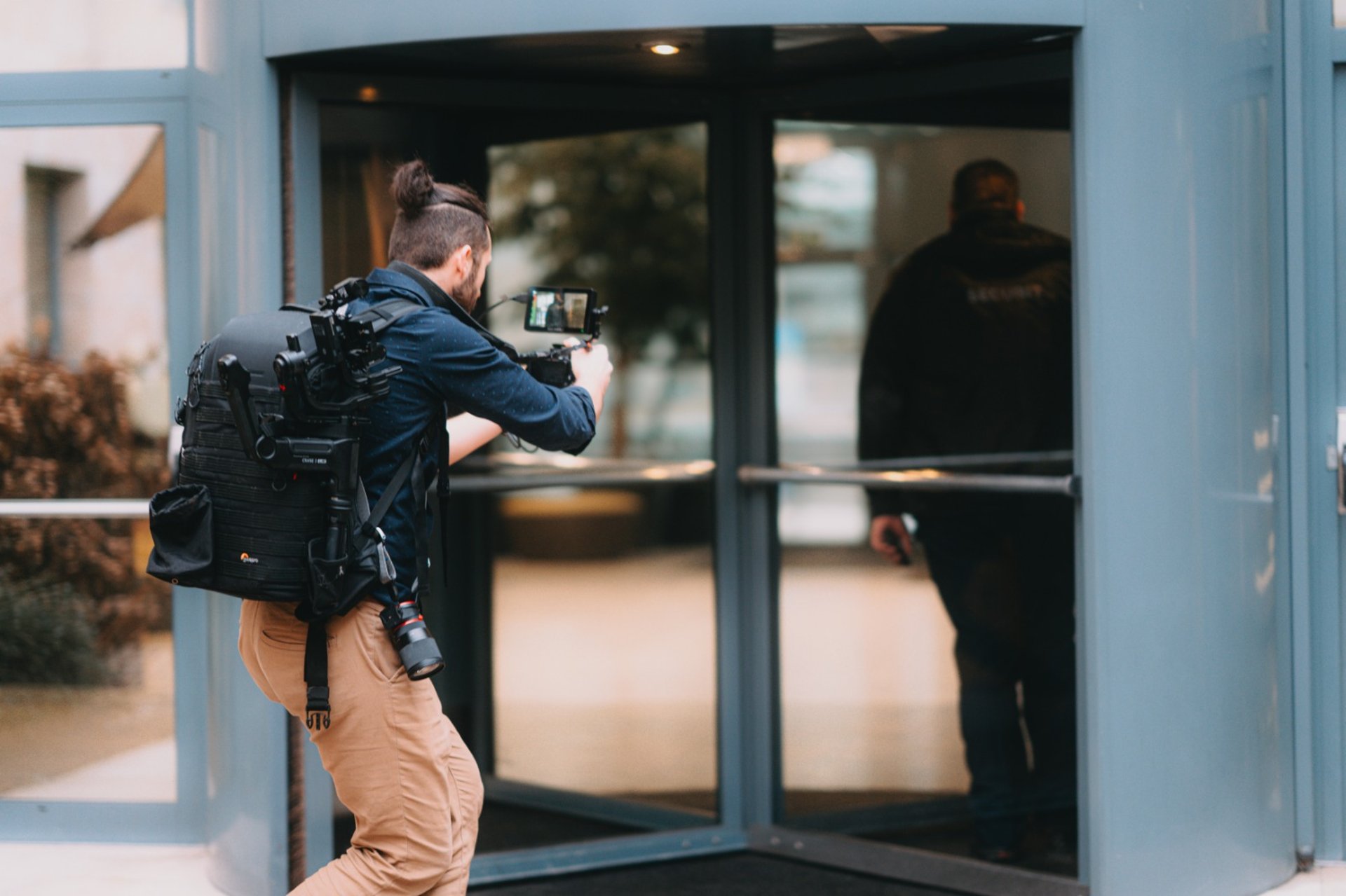 flat screen monitor turned-on