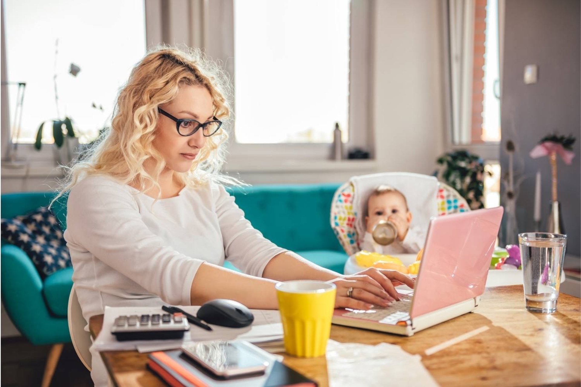 woman doing admin for trades business