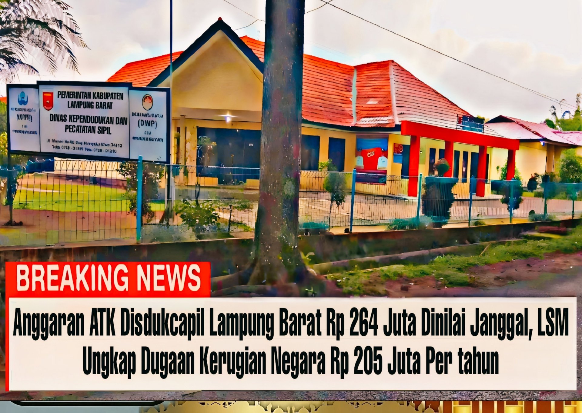 Dugaan Kerugian Negara Rp 205 Juta Per tahun di Disdukcapil Lampung Barat