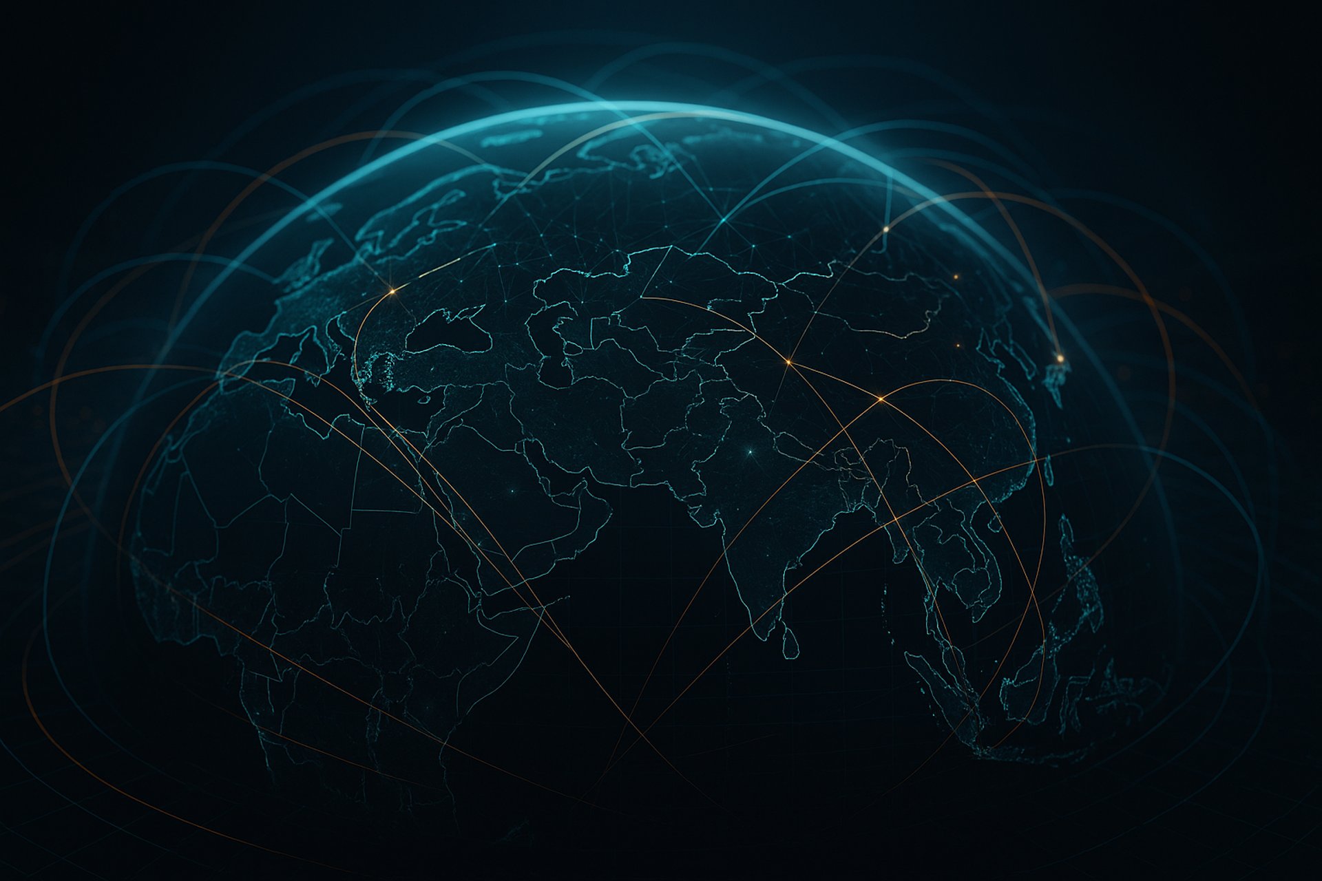 Global trade interface powered by AI and blockchain technologies across continents