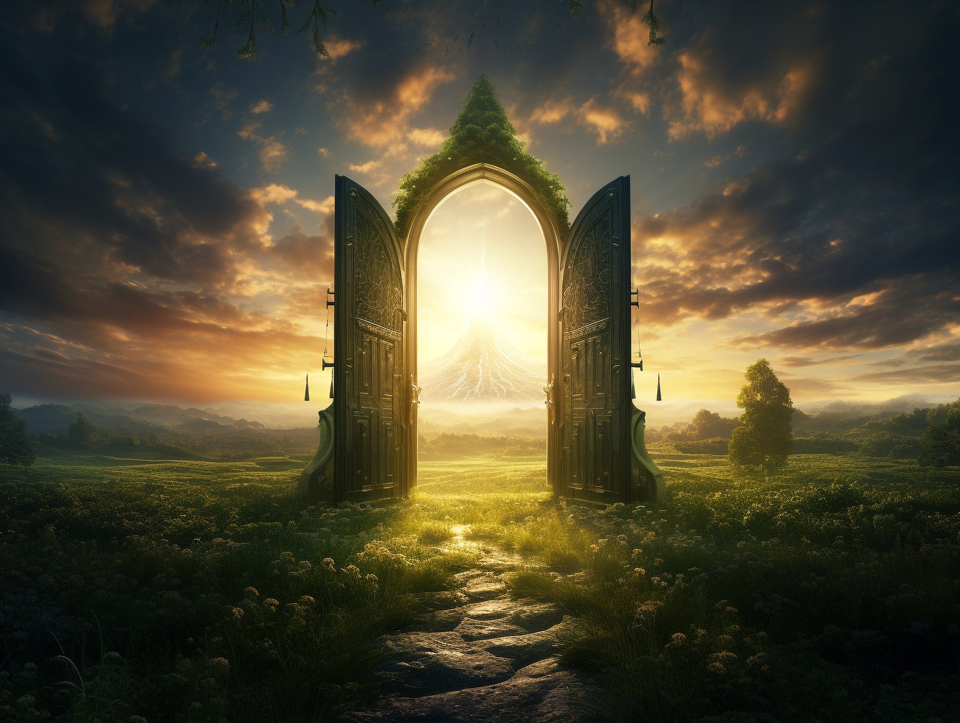 an abstract photo of a curved building with a blue sky in the background