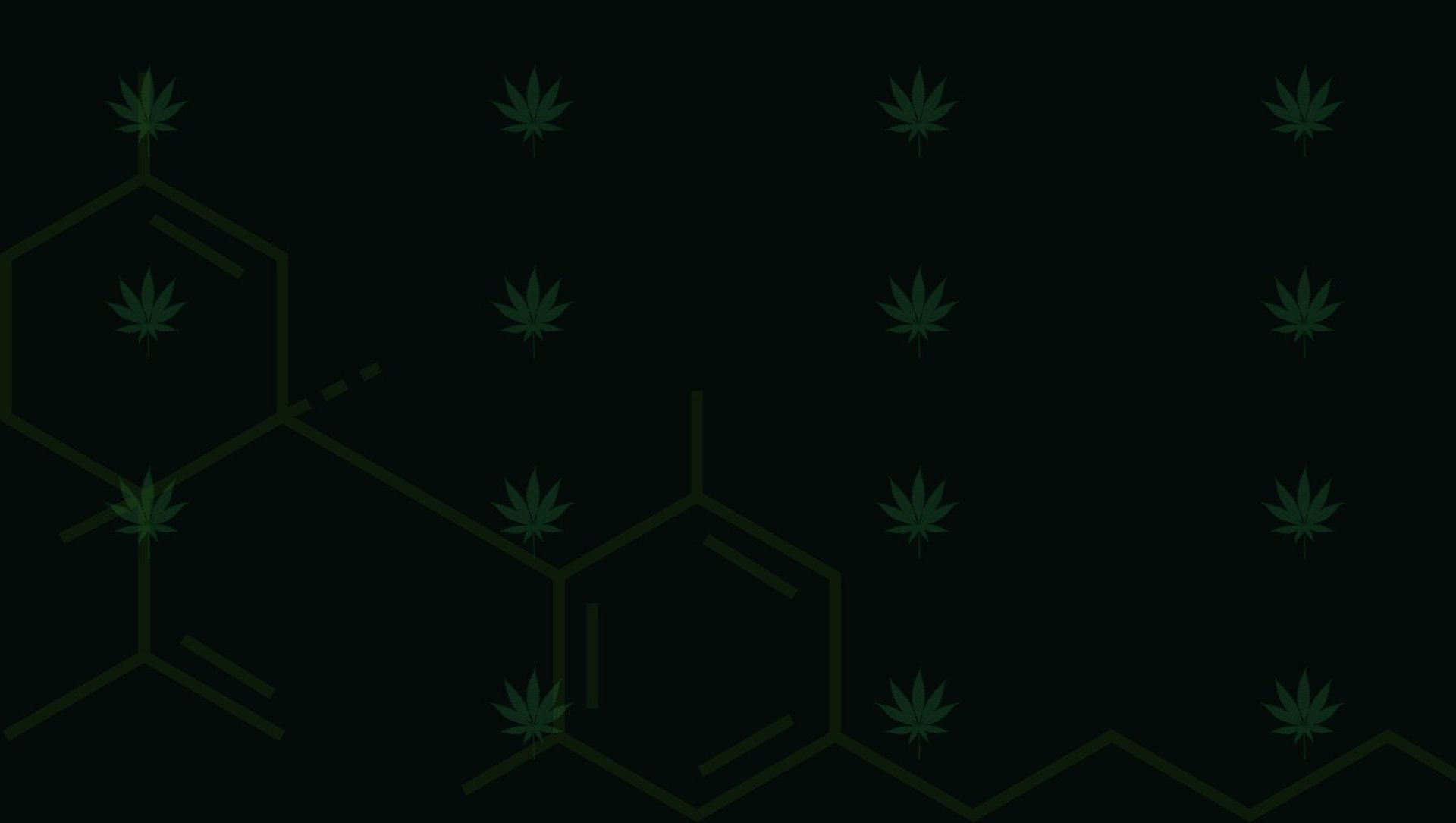 Fondo oscuro con moléculas y detalles para diseño Fresh CBD