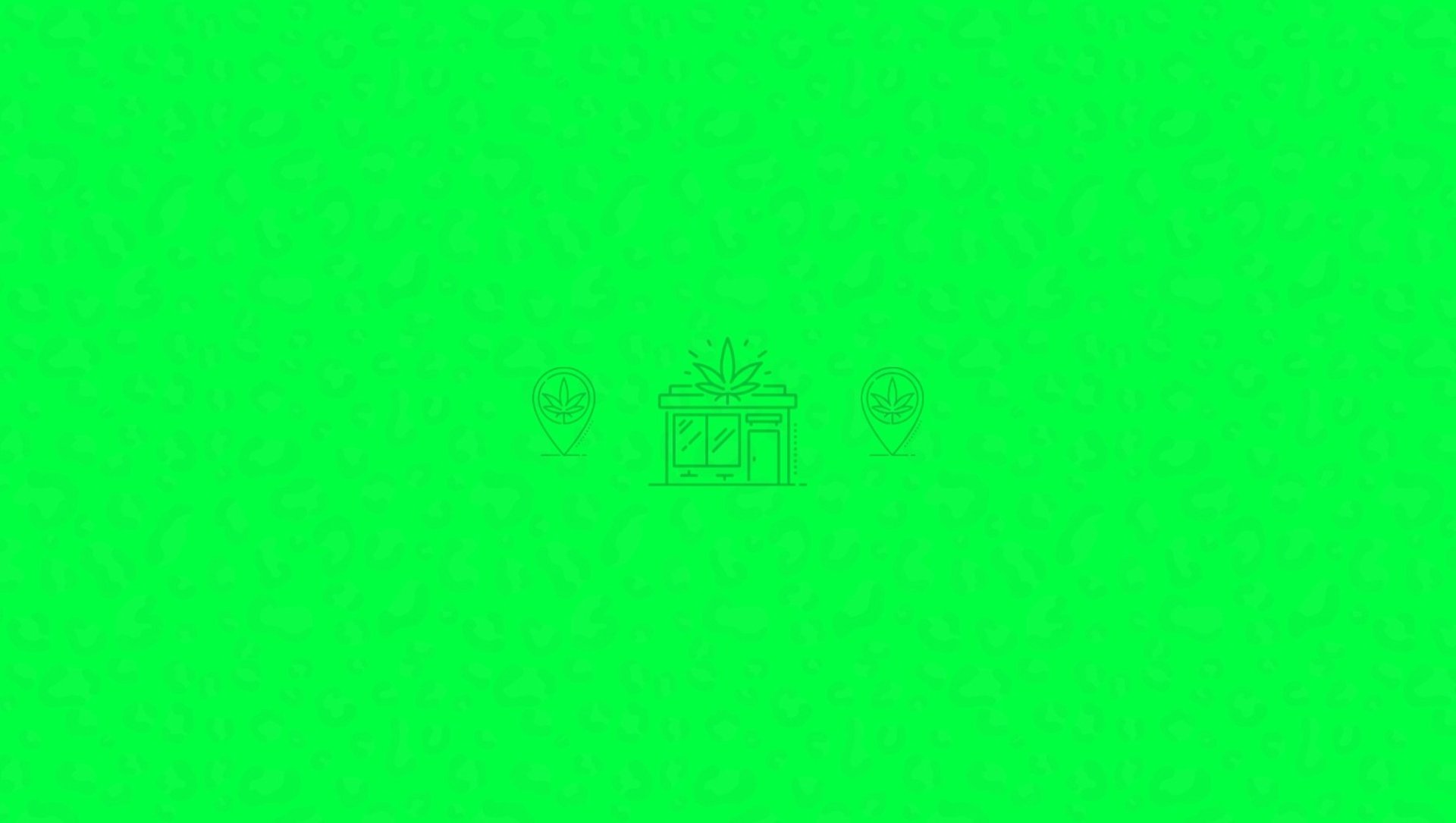 Fondo verde fluorescente con iconos difuminados Fresh CBD
