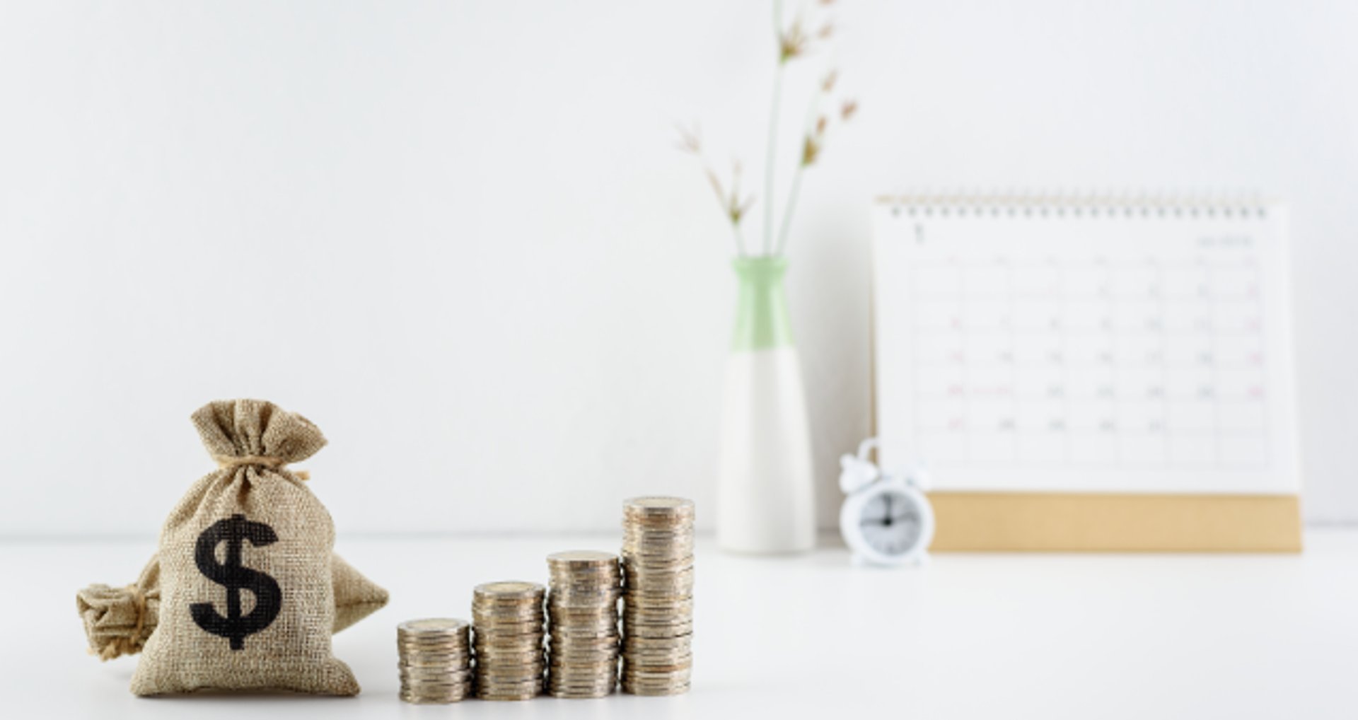 green plant on brown round coins