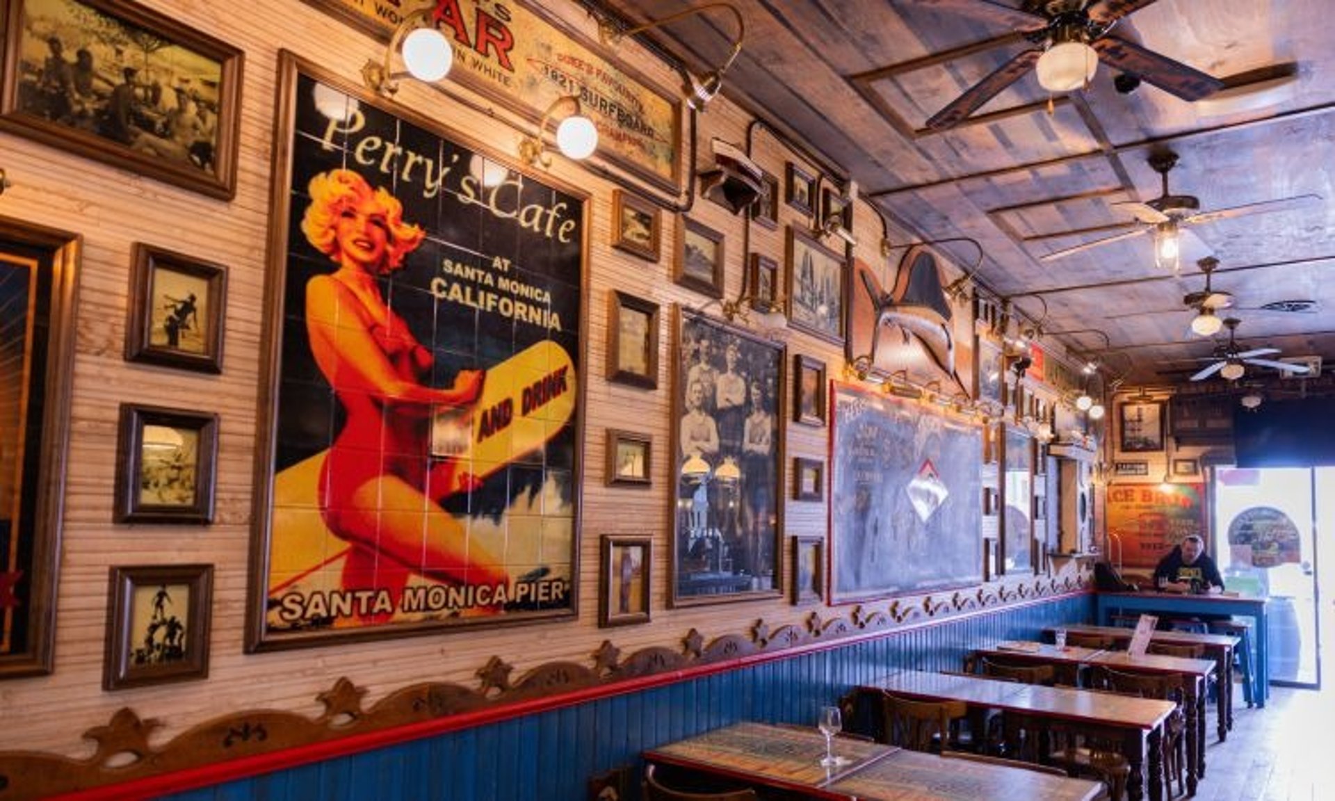 light bulbs over bar area