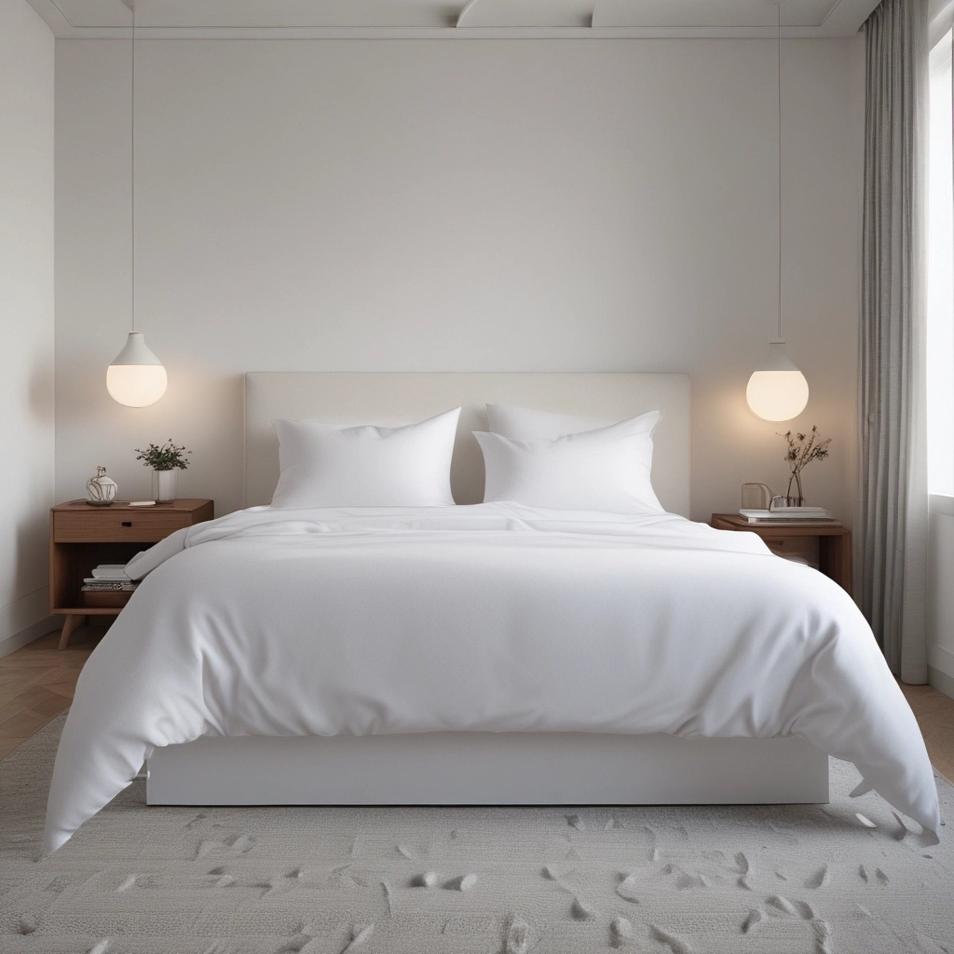 black table lamp on nightstand
