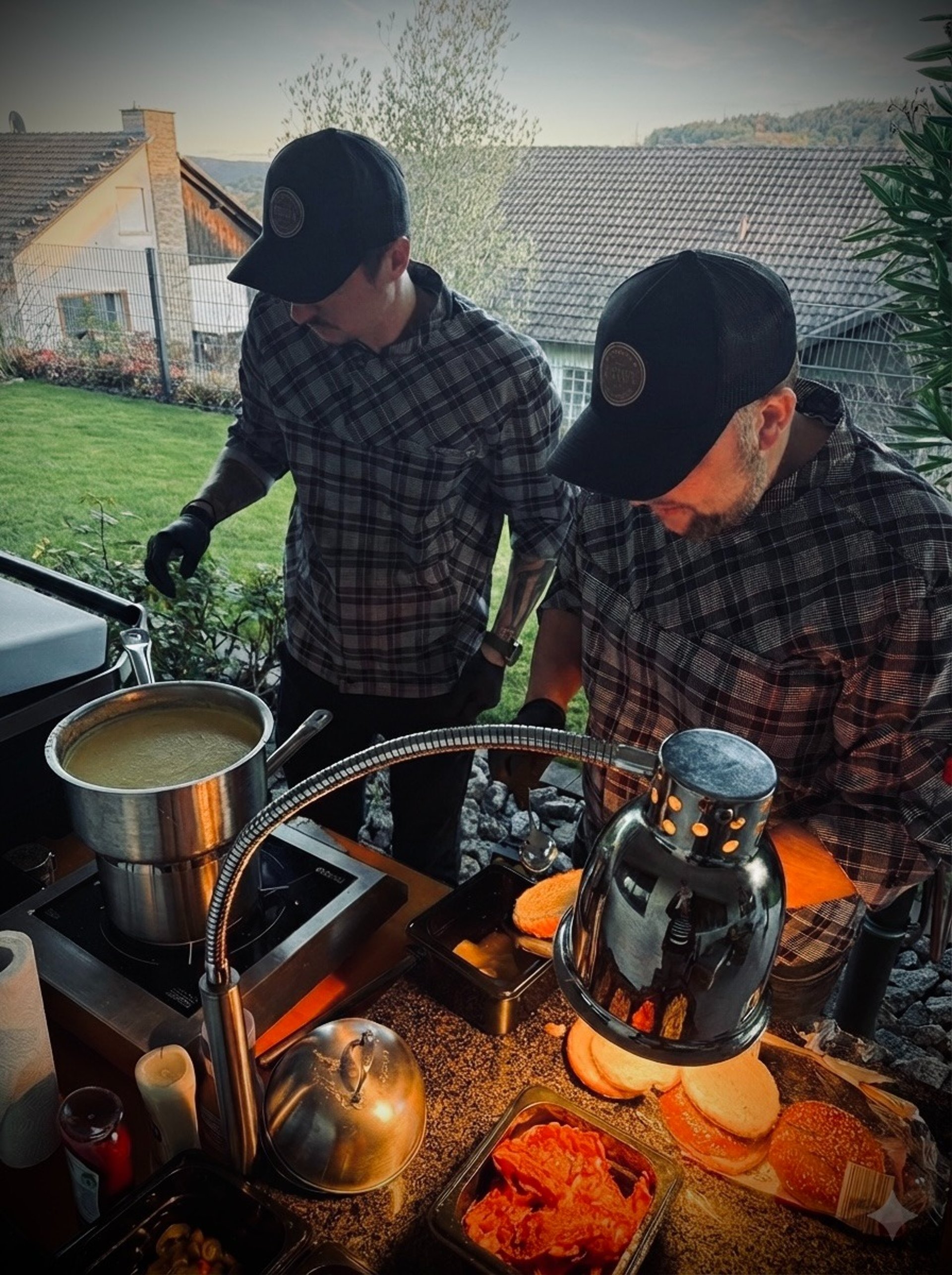 man standing front of plate with vegetable