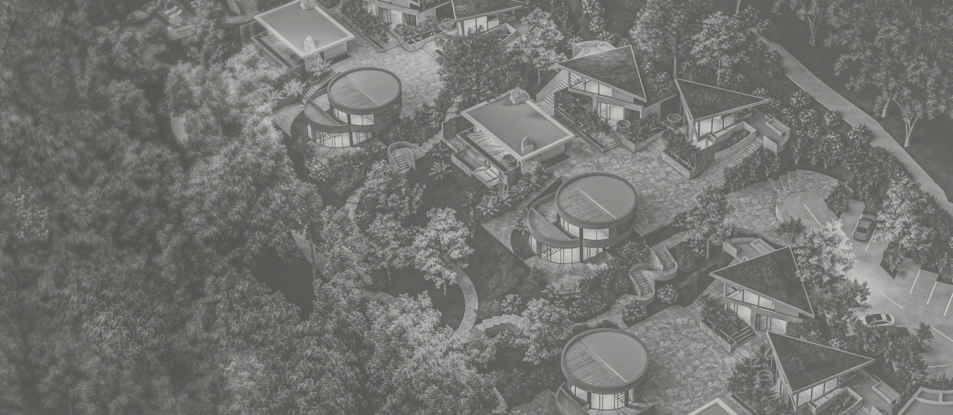 an abstract photo of a curved building with a blue sky in the background