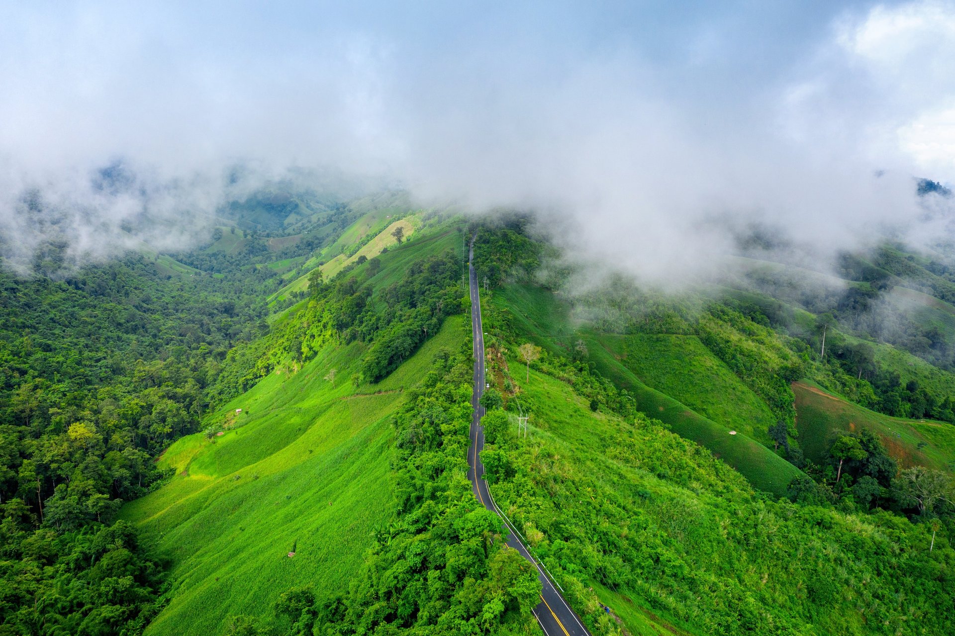 a view of a mountain range from a distance