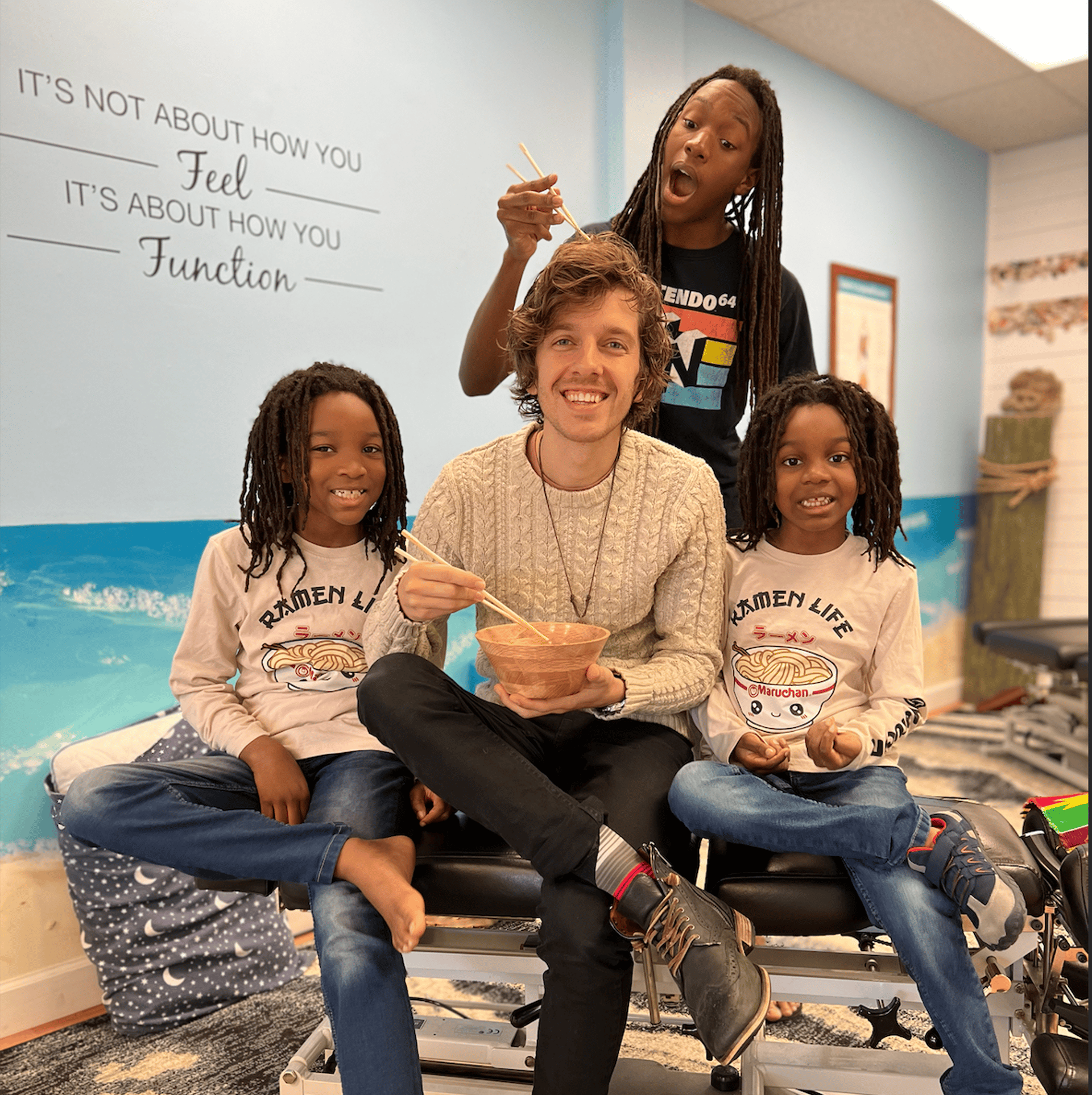an abstract photo of a curved building with a blue sky in the background