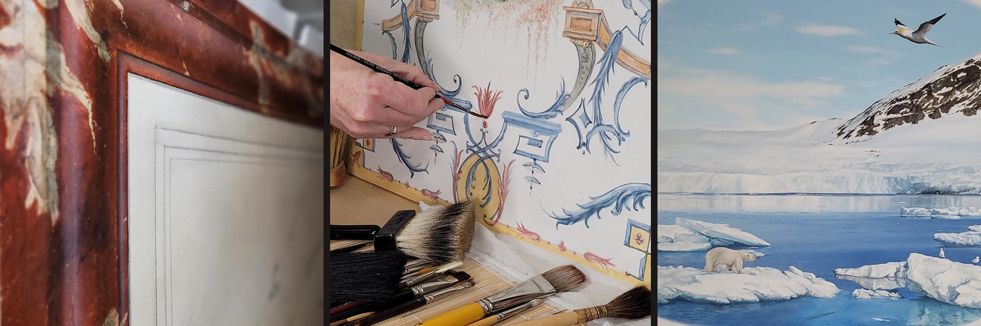 Exemples de décors peints réalisés par Sophie Charvin Vuitton, entreprise VuittonDécors dans le Jura(39), Franche-Comté