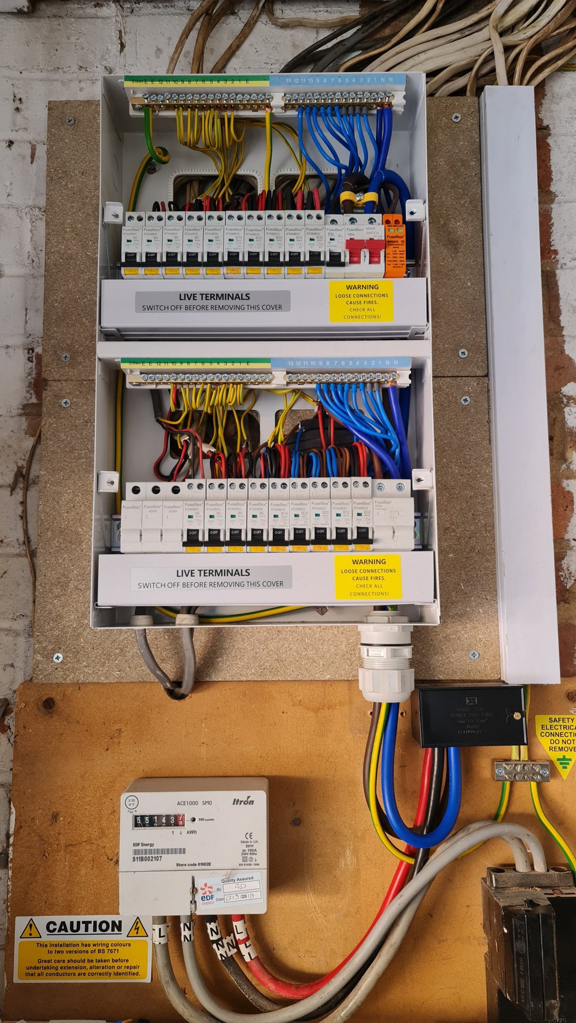 Double stack consumer unit installed by Easy Spark Ltd in Bromley Kent