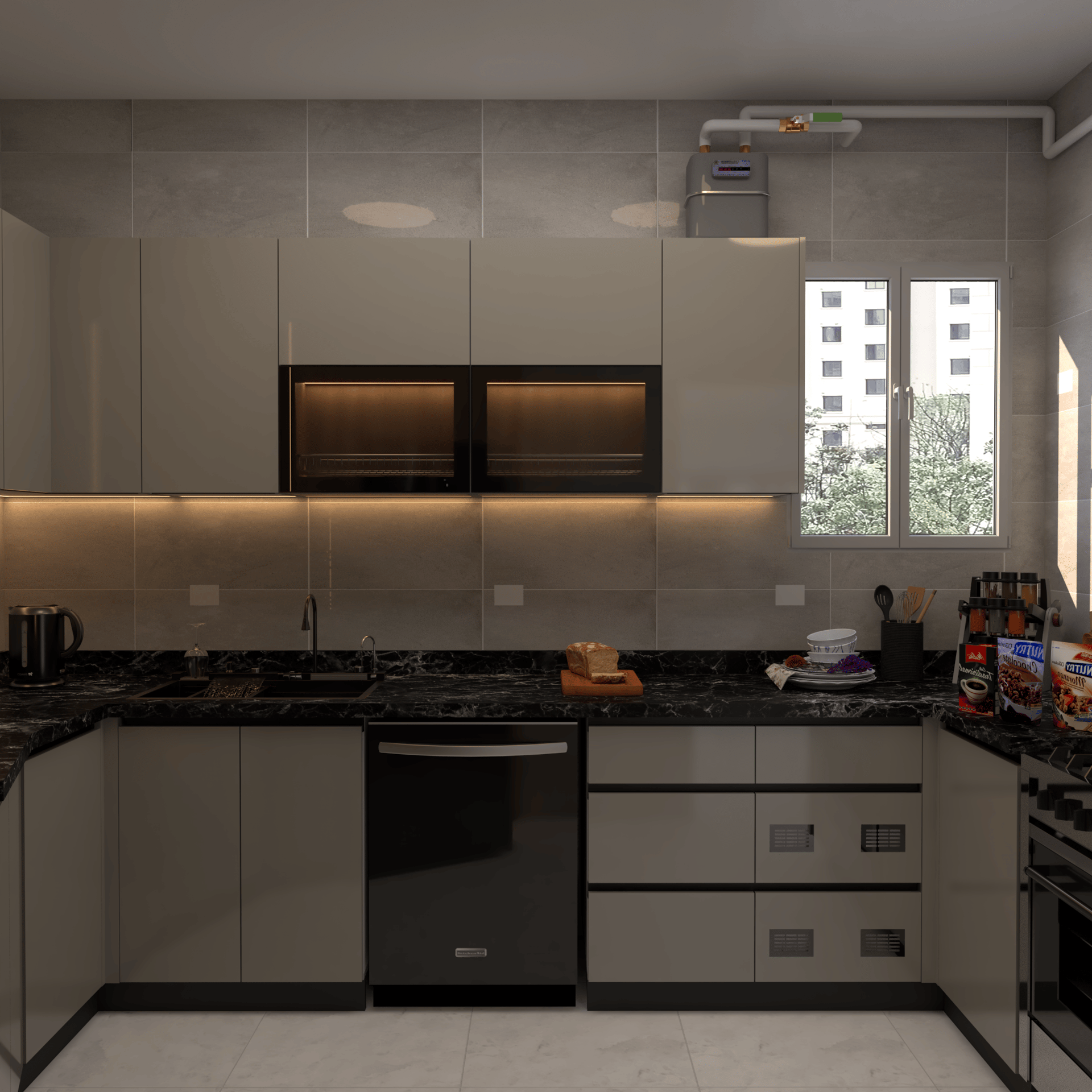 an abstract photo of a curved building with a blue sky in the background