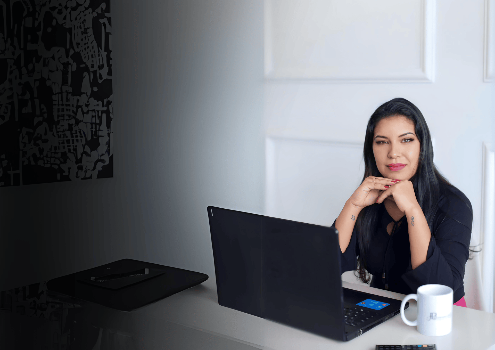 black and brown leather padded tub sofa