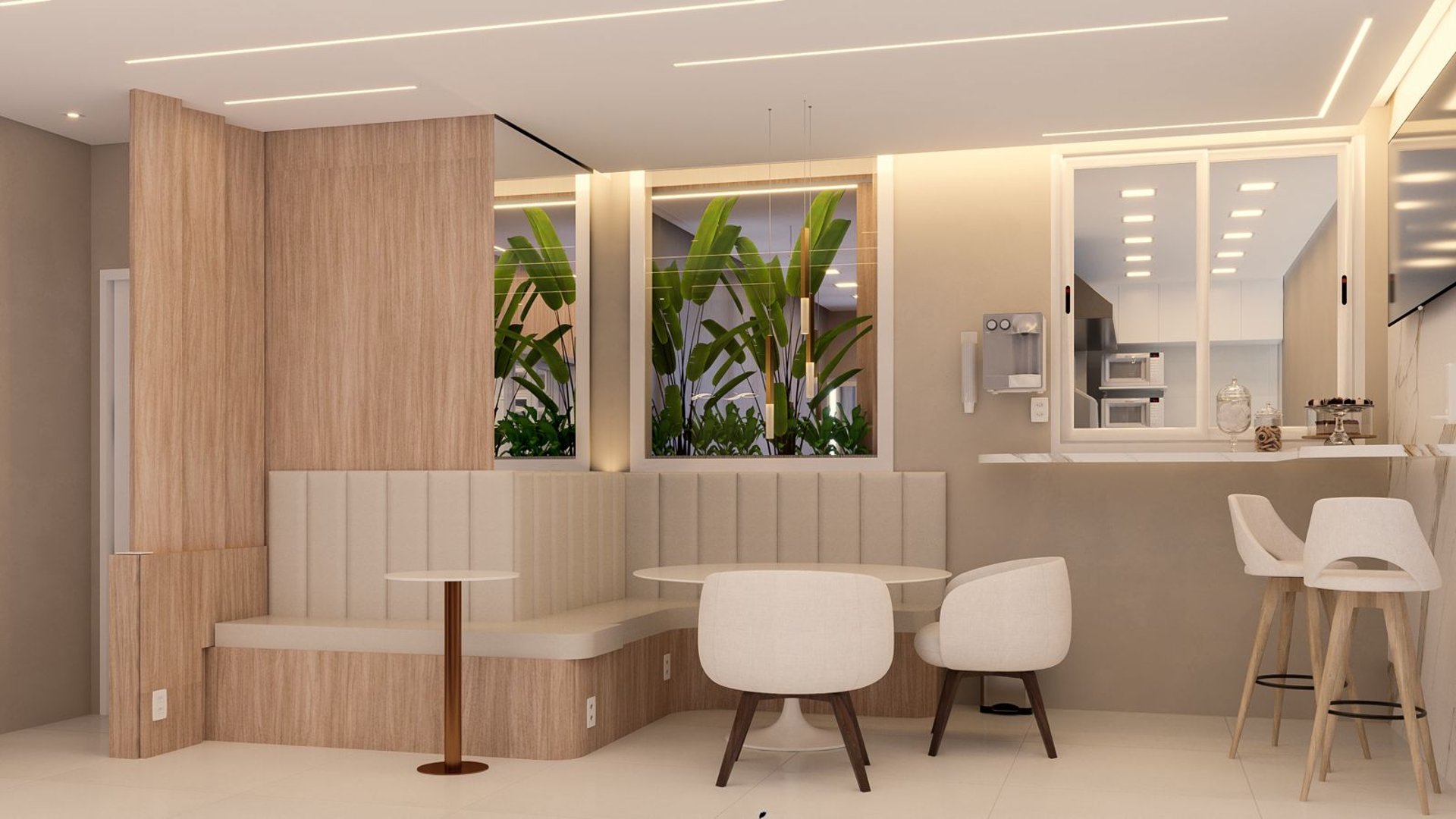 an abstract photo of a curved building with a blue sky in the background