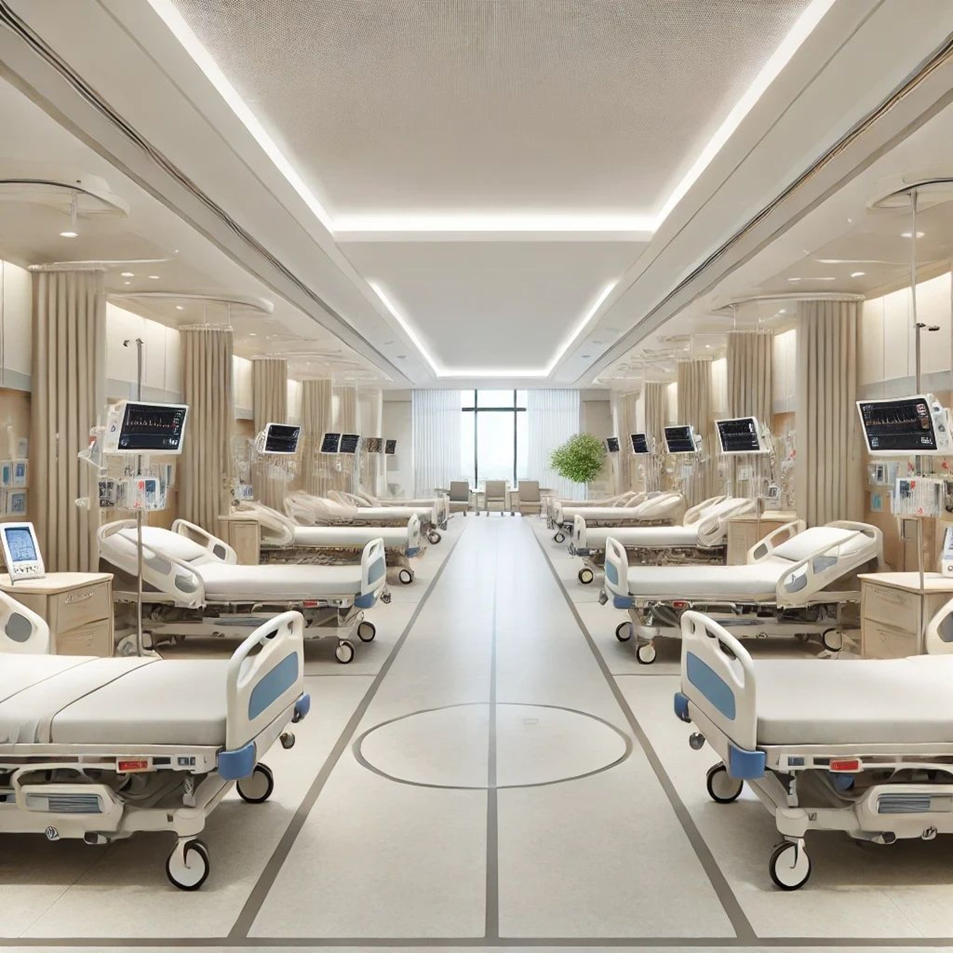 an abstract photo of a curved building with a blue sky in the background