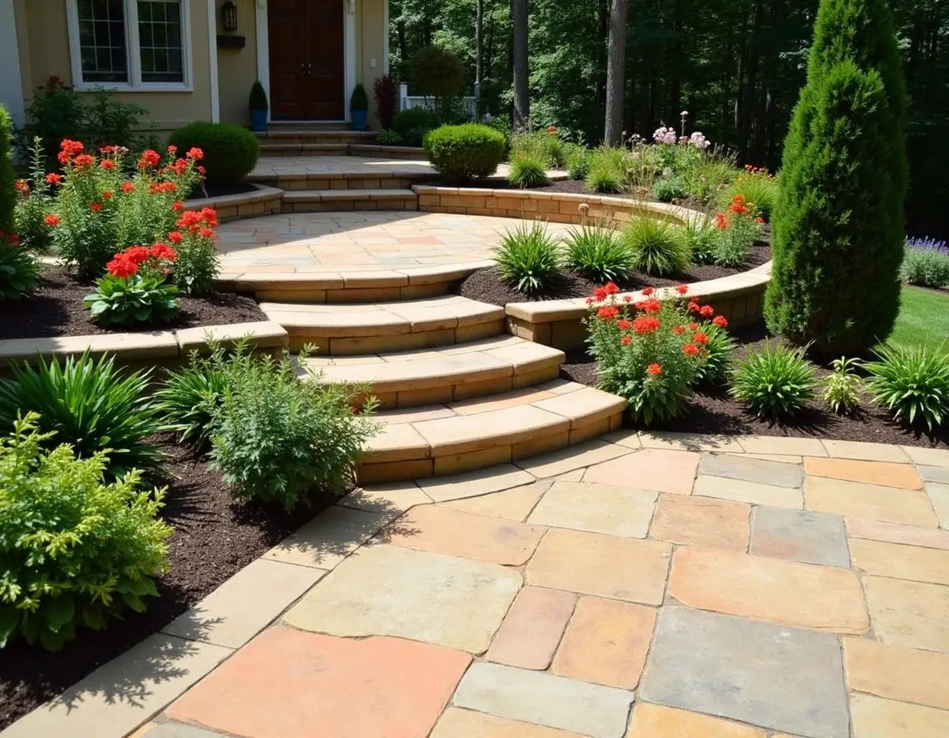 House with Decorative Concrete Patio