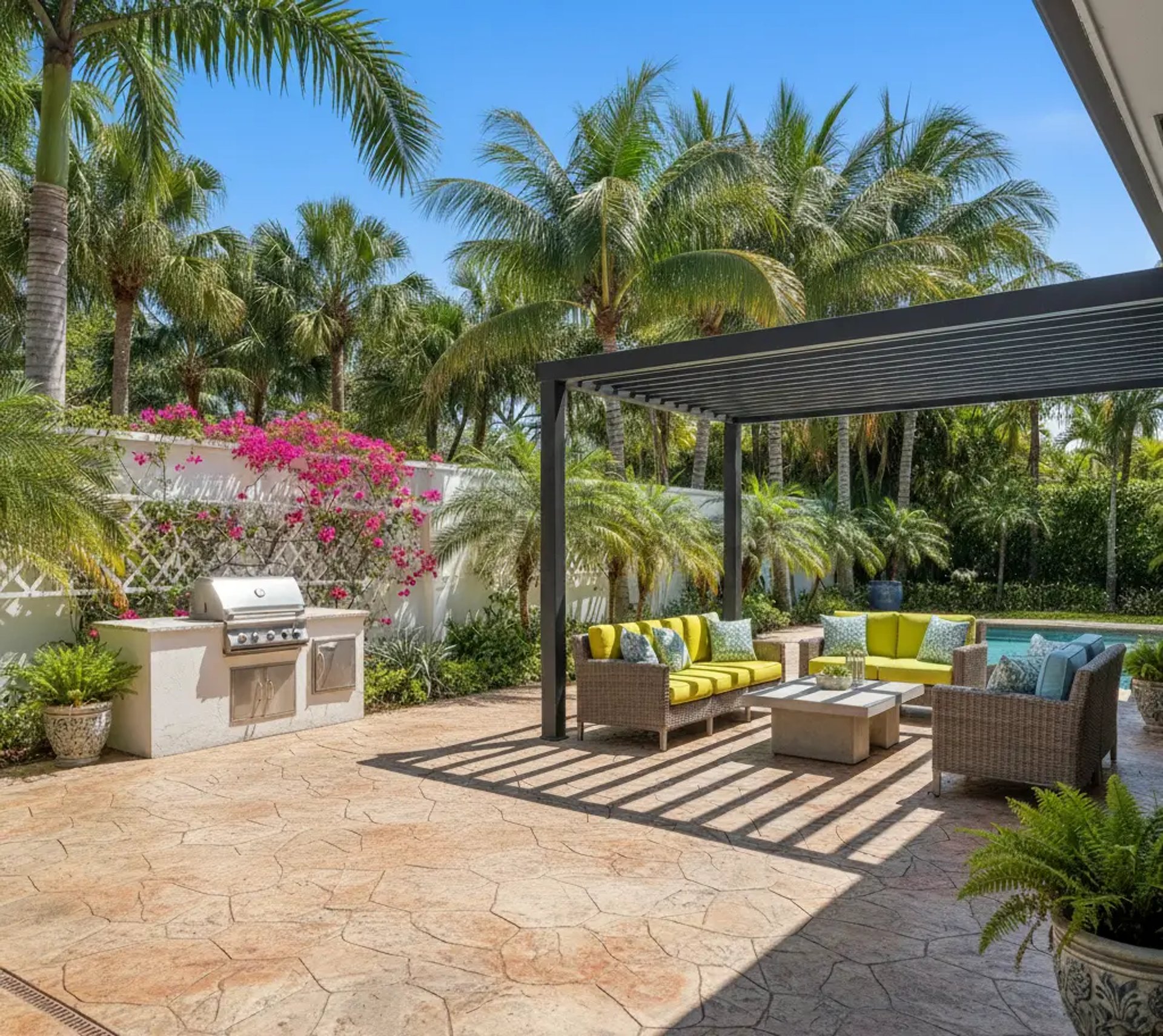 Beautiful Stamped Concrete Patio in Hollywood