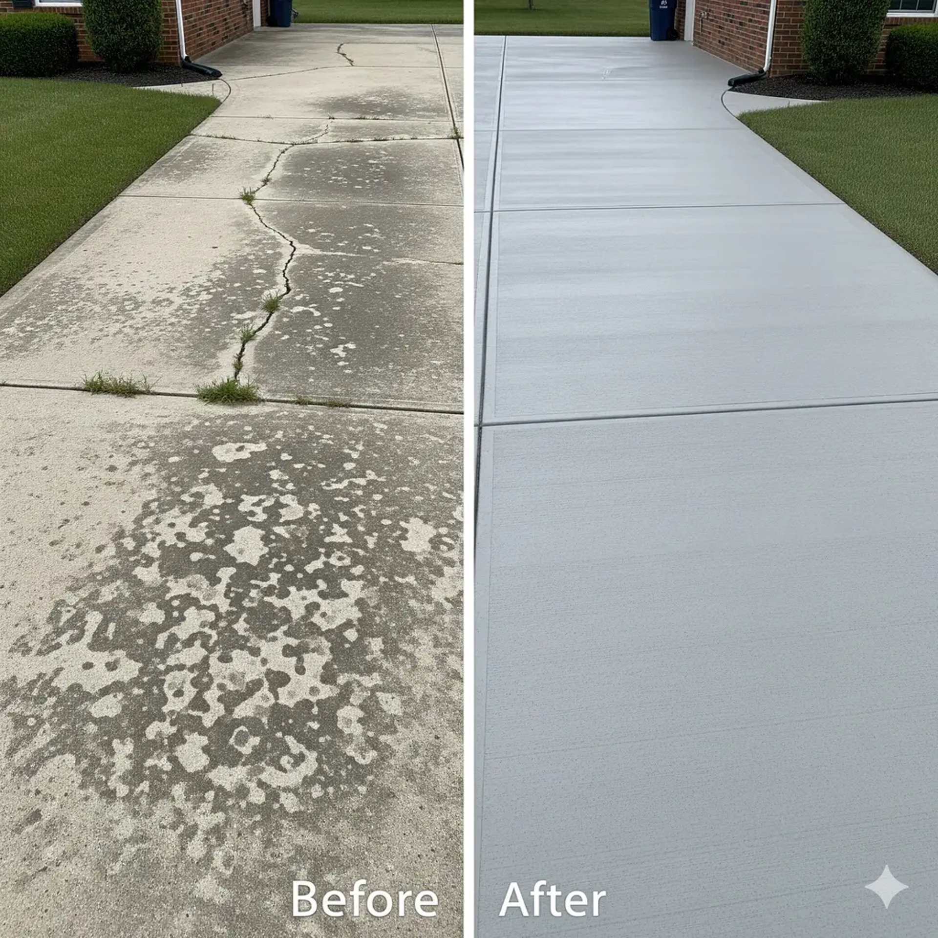 Before and After Concrete resurfacing in Hollywood, FL