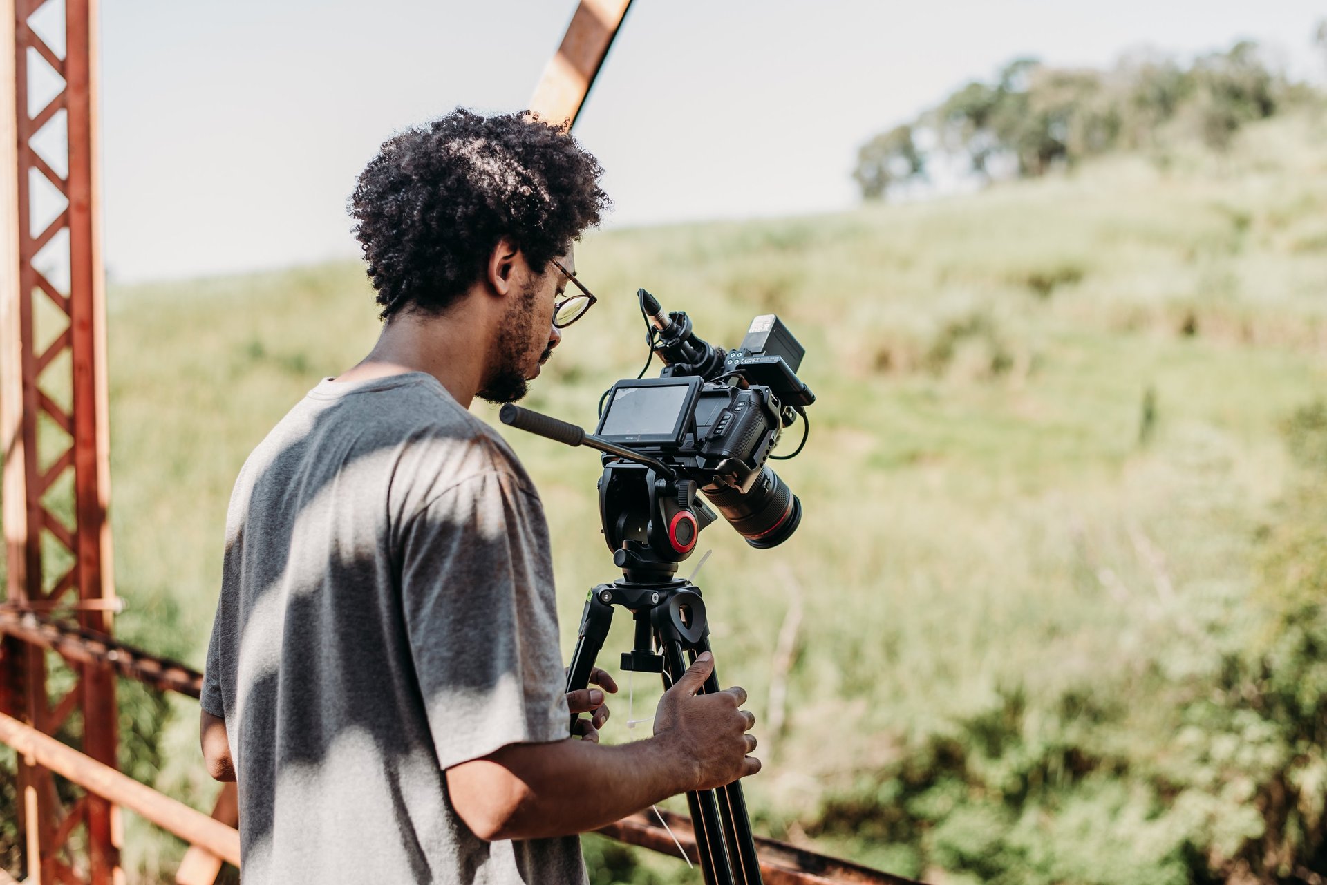 woman in blue and white shirt