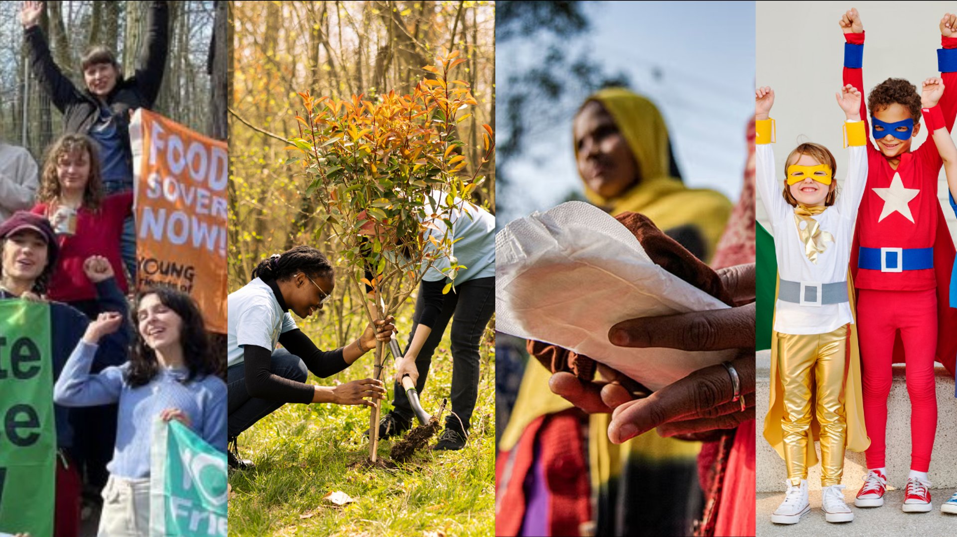 children standing while holding Jack 'o lantern and wearing costume