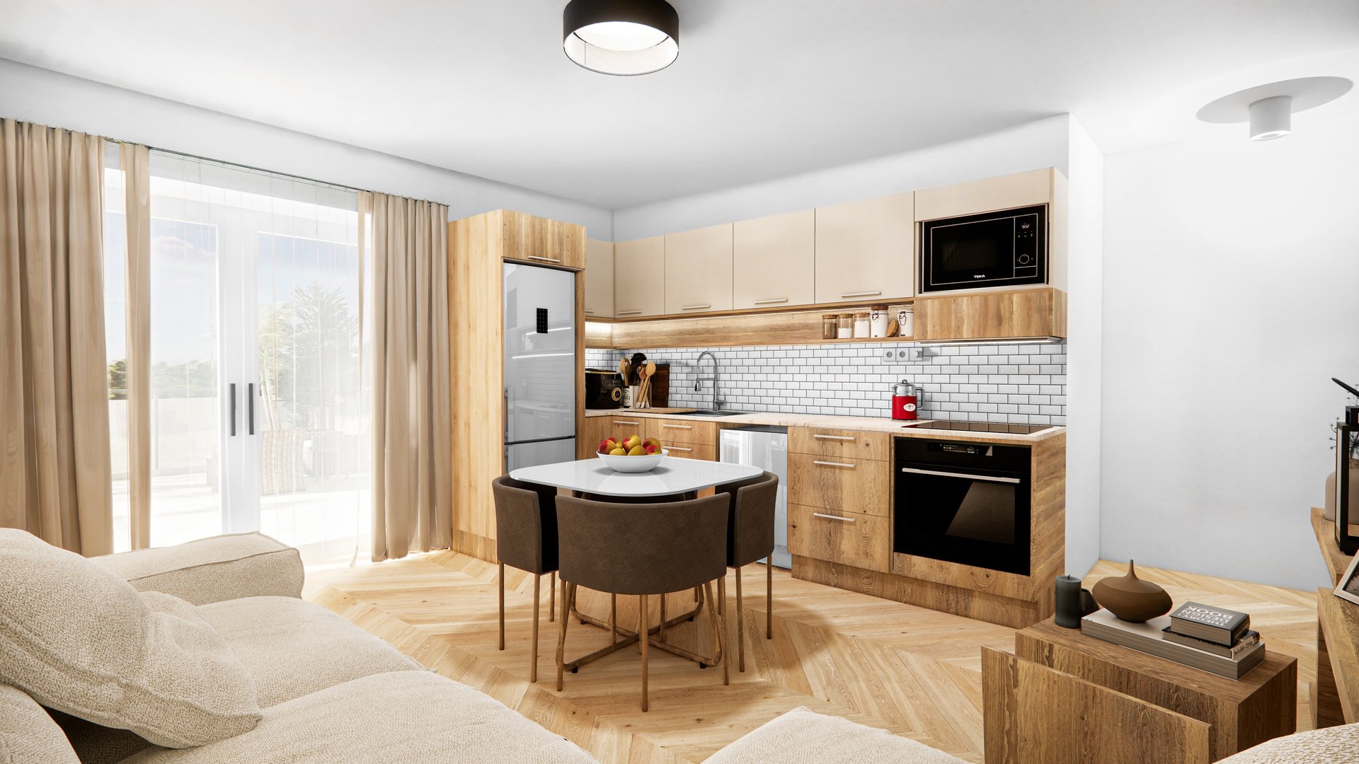 brown wooden chair beside table