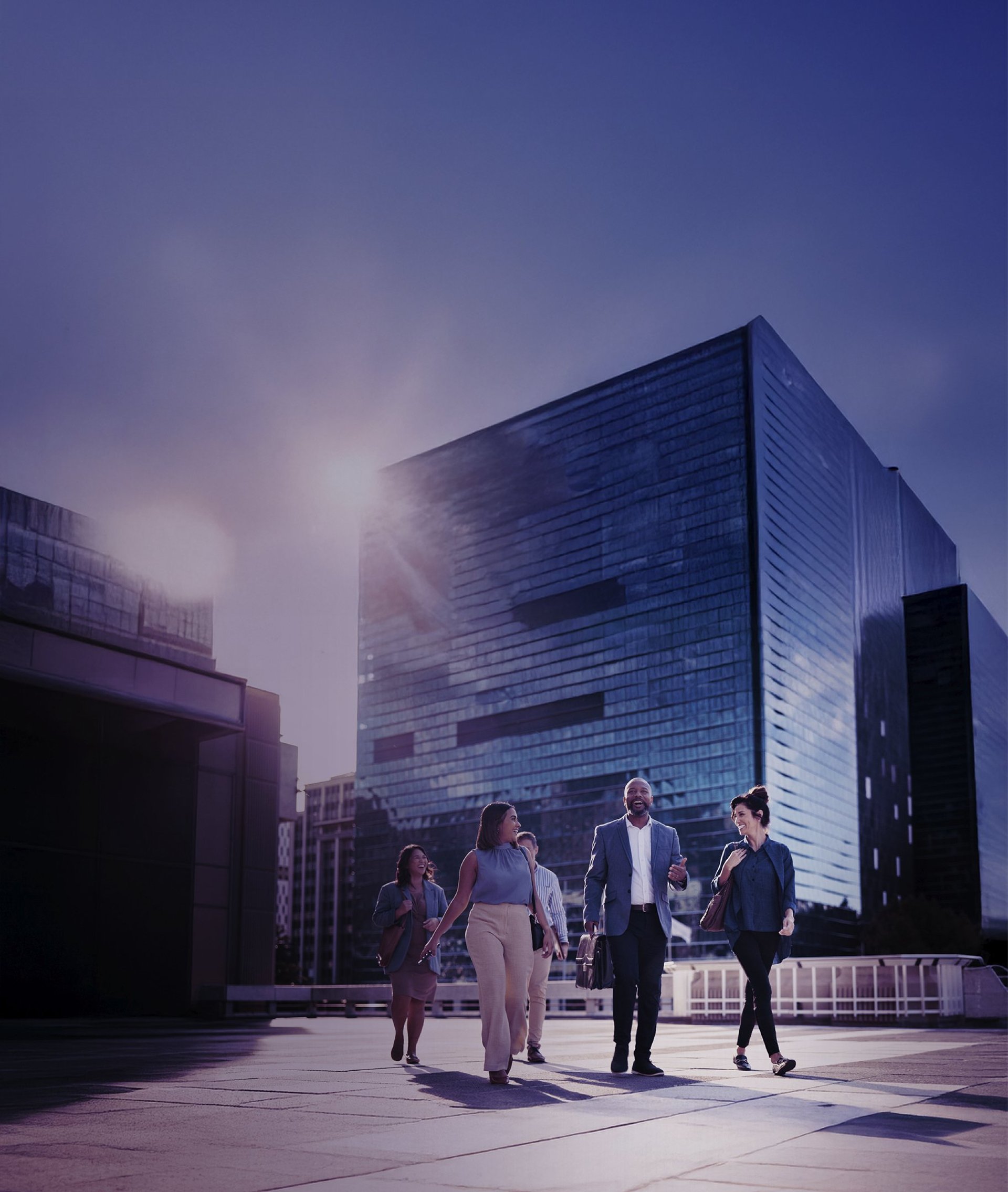an abstract photo of a curved building with a blue sky in the background