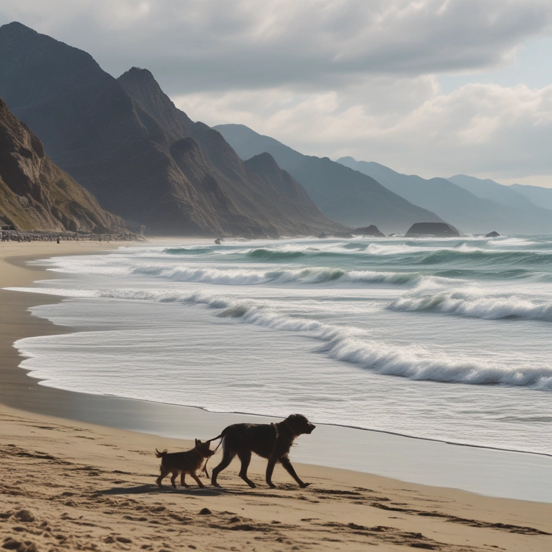 People watching a sailboat on the water.