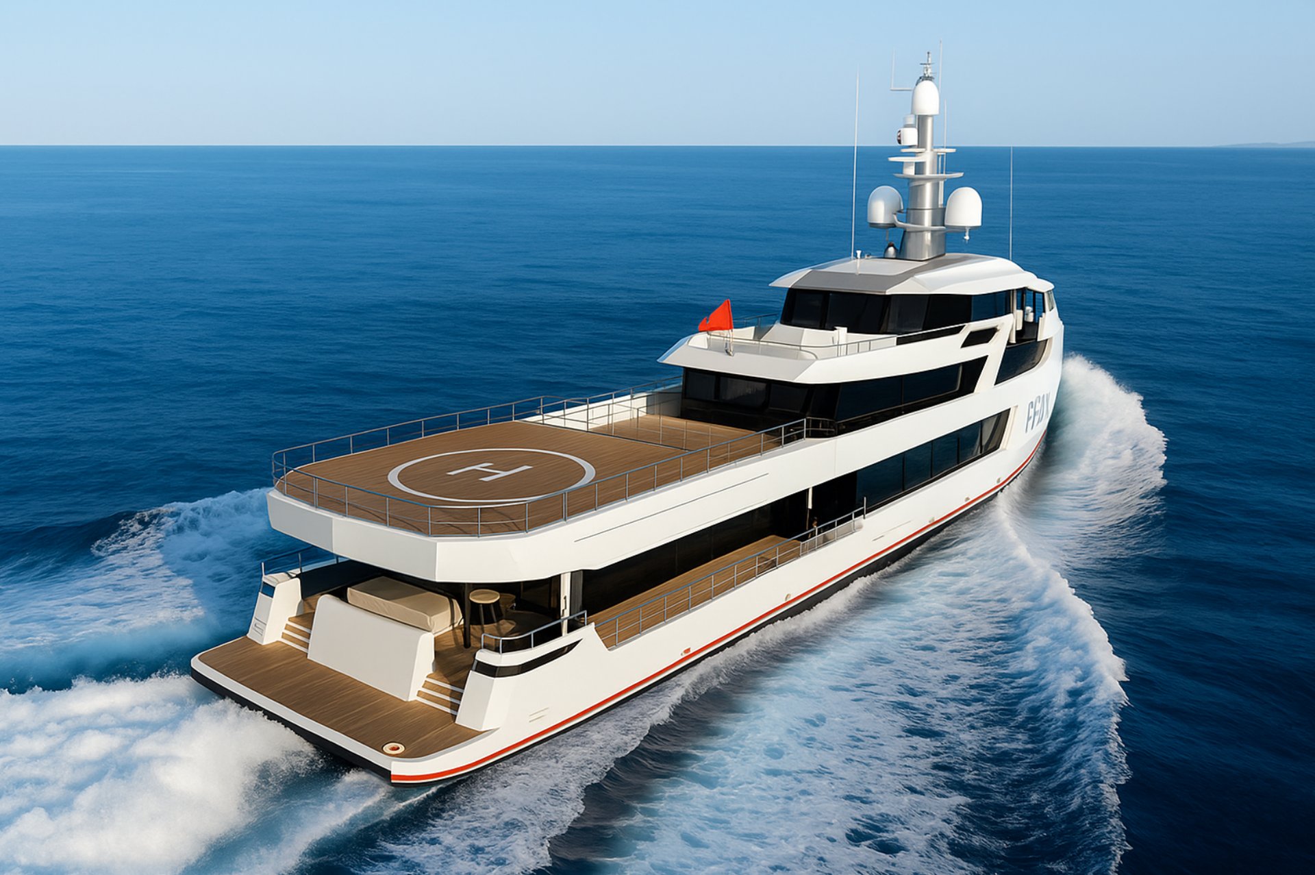 an abstract photo of a curved building with a blue sky in the background