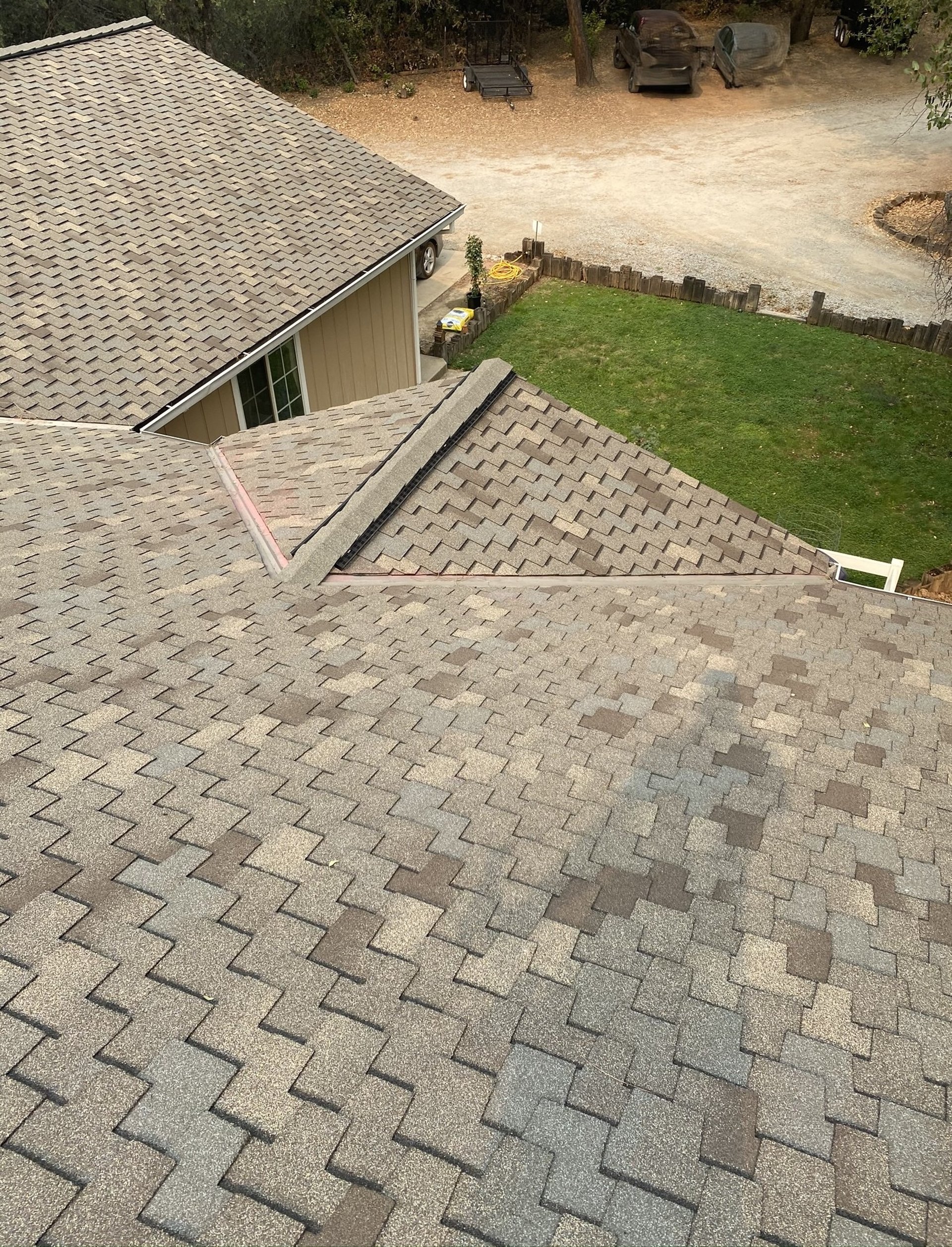 a close up of a rain gutter on a roof