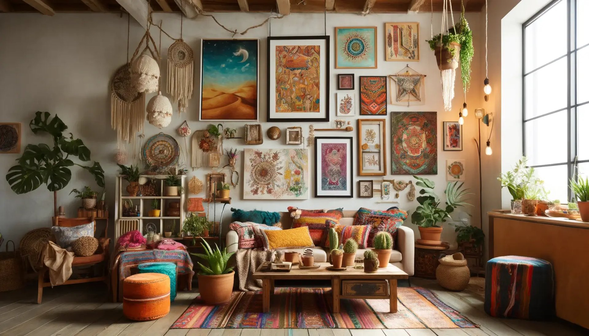 Art and wall decor in Bohemian style